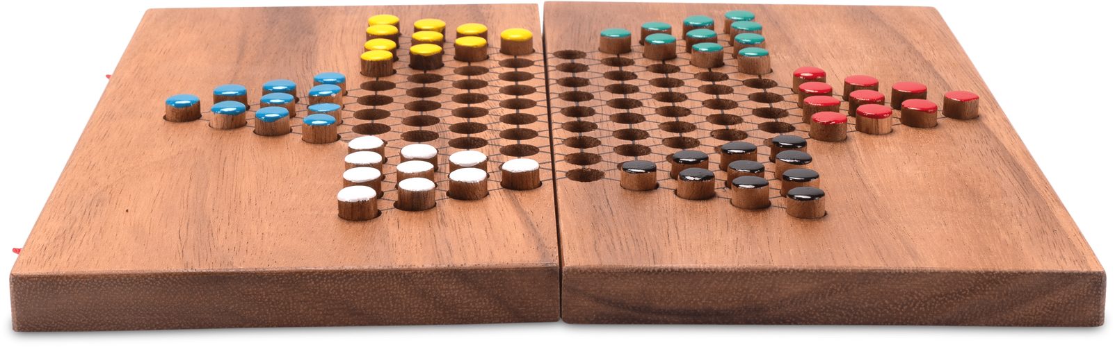 LOGOPLAY Spiel Halma Gr. L, Gesellschaftsspiel, Halma Gr. L für 2 bis 6 Spieler Spielfeld 26 x 27 cm 6 x 10
