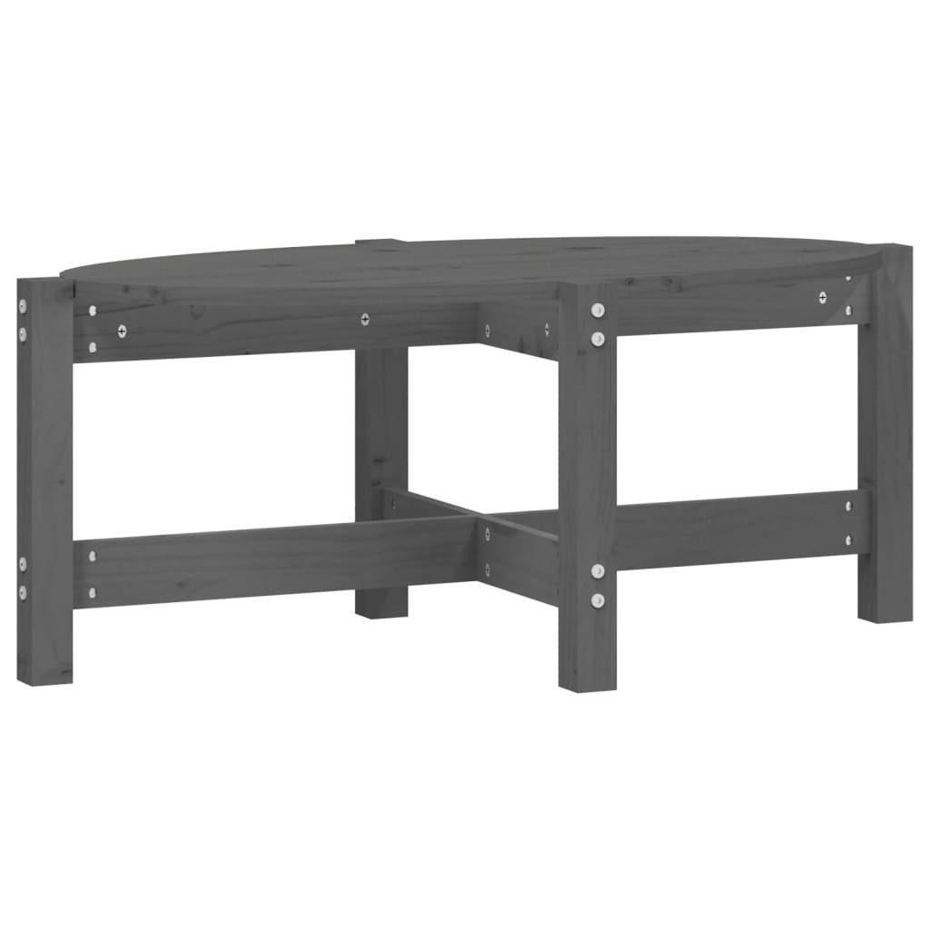 vidaXL Couchtisch Couchtisch Grau 87x48x35 cm Massivholz Kiefer (1-St)