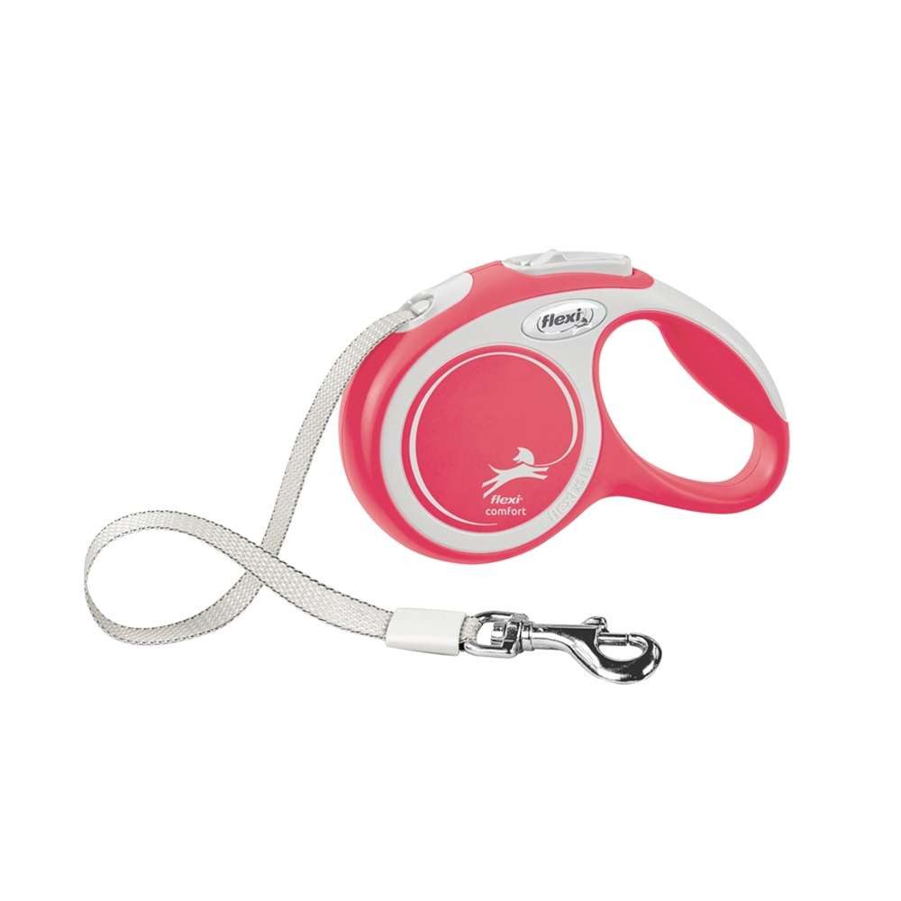 flexi Flexileine Flexi "NEW COMFORT" mit Gurt rot, Kunststoff, Metall, Nylon
