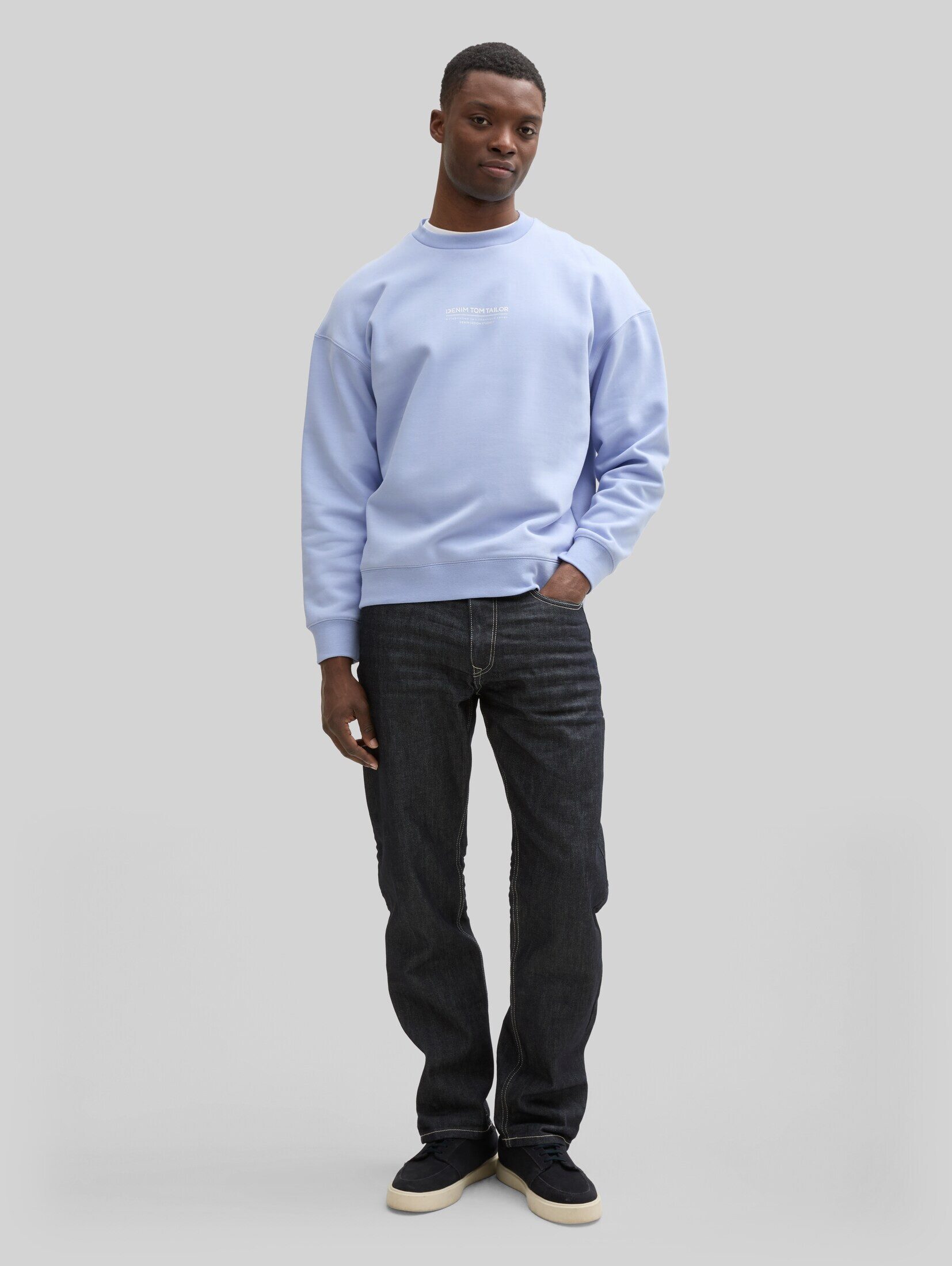 TOM TAILOR Denim Sweatshirt Strick & Sweatshirts Relaxed Sweatshirt mit Logo-Print