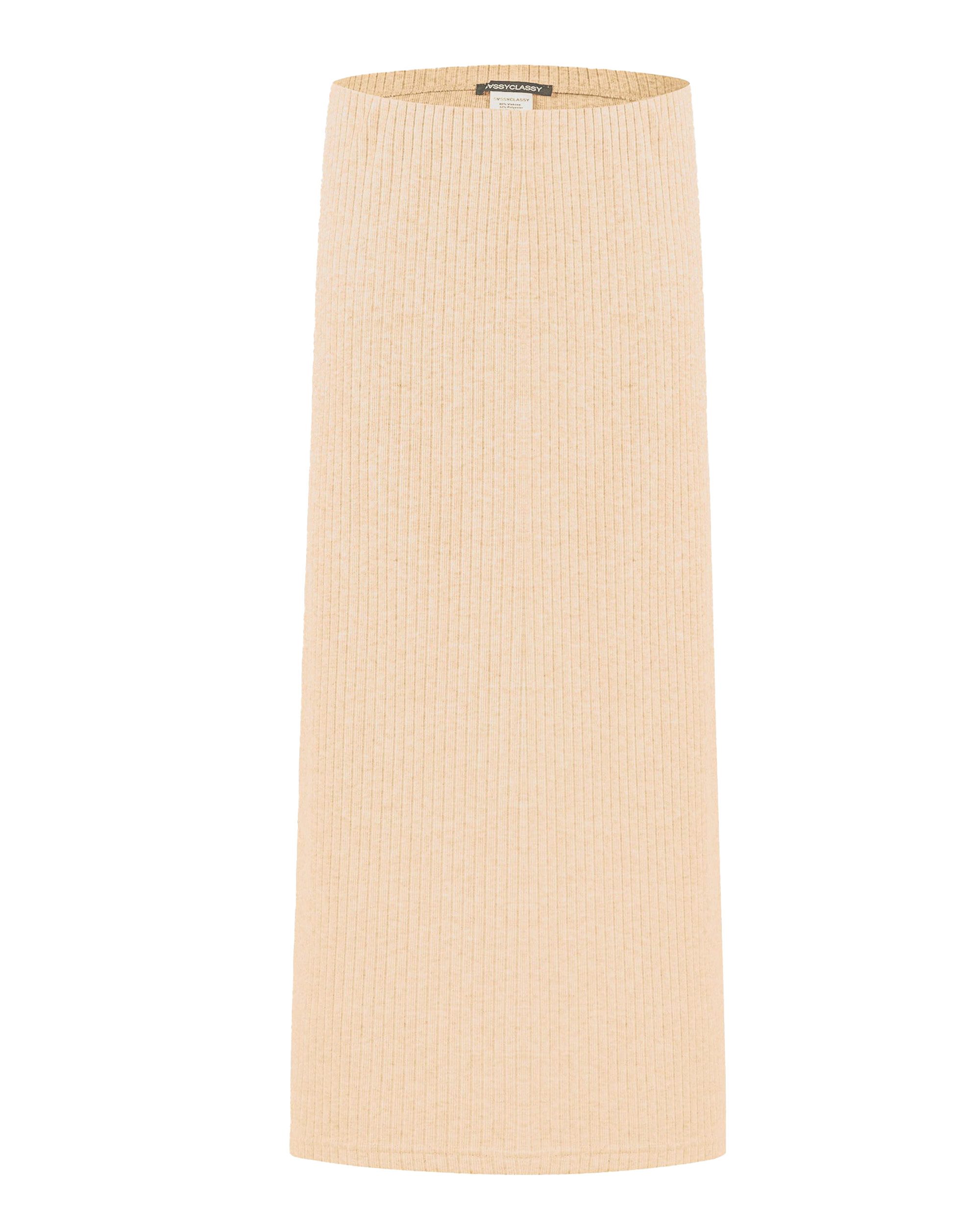 SASSYCLASSY Strickrock Gerippter Midirock Damen mit günstig online kaufen