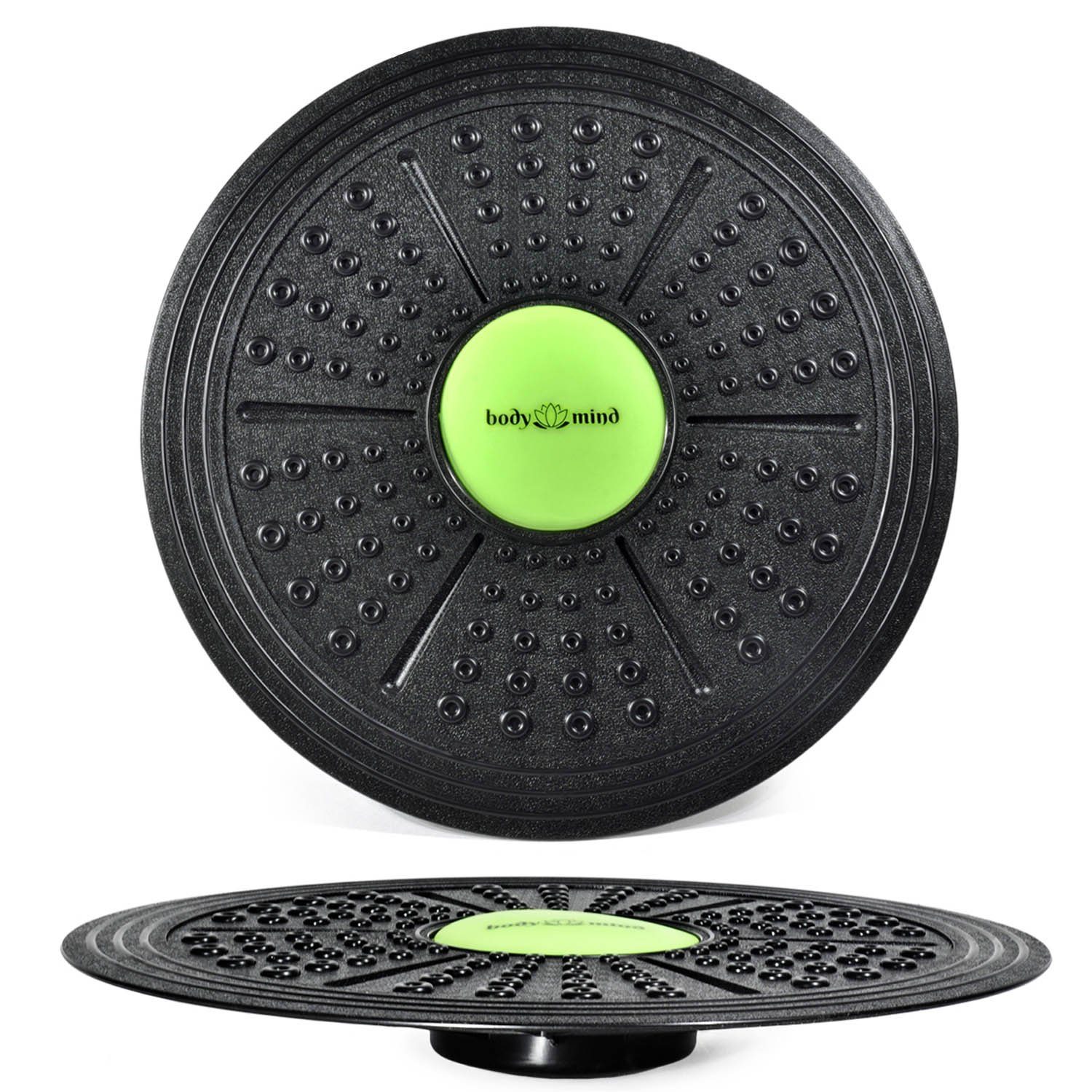 Body & Mind Balanceboard Deluxe Wackelbrett für Physio-Therapie-Kreisel-Training, Gleichgewichts-Trainer