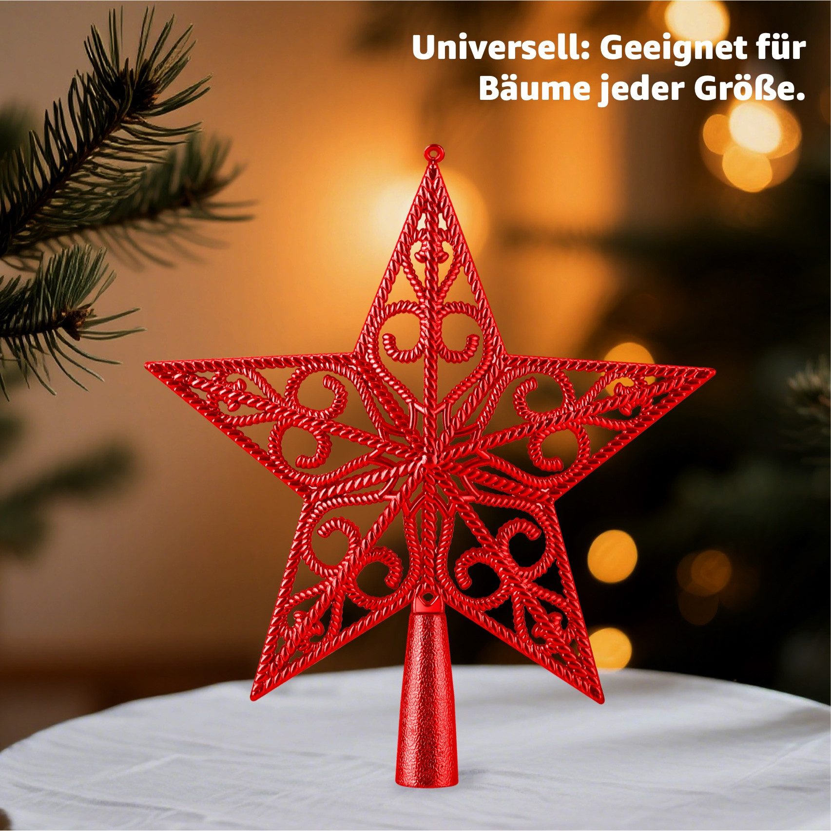 TK Gruppe Christbaumspitze Christbaumspitze zum Aufstecken in verschiedenen Formen und Farben, wiederverwendbar – Bild 4 von 5