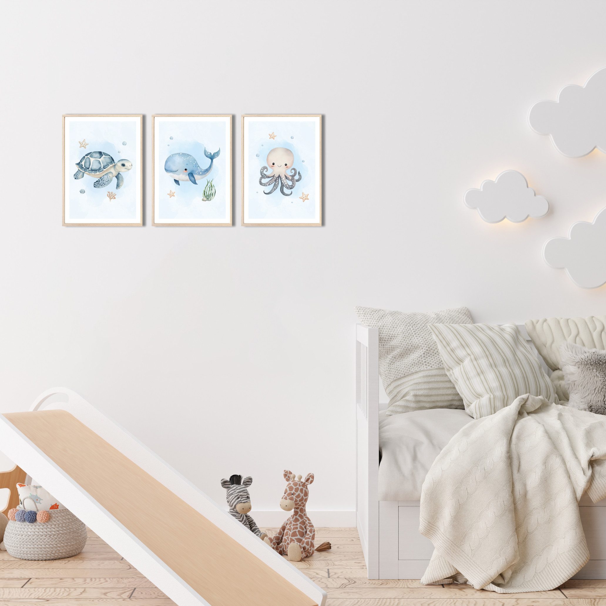 MeinBaby123® Poster Kinderzimmer Meerestiere,  Kinderzimmer Deko, Kinderzim günstig online kaufen