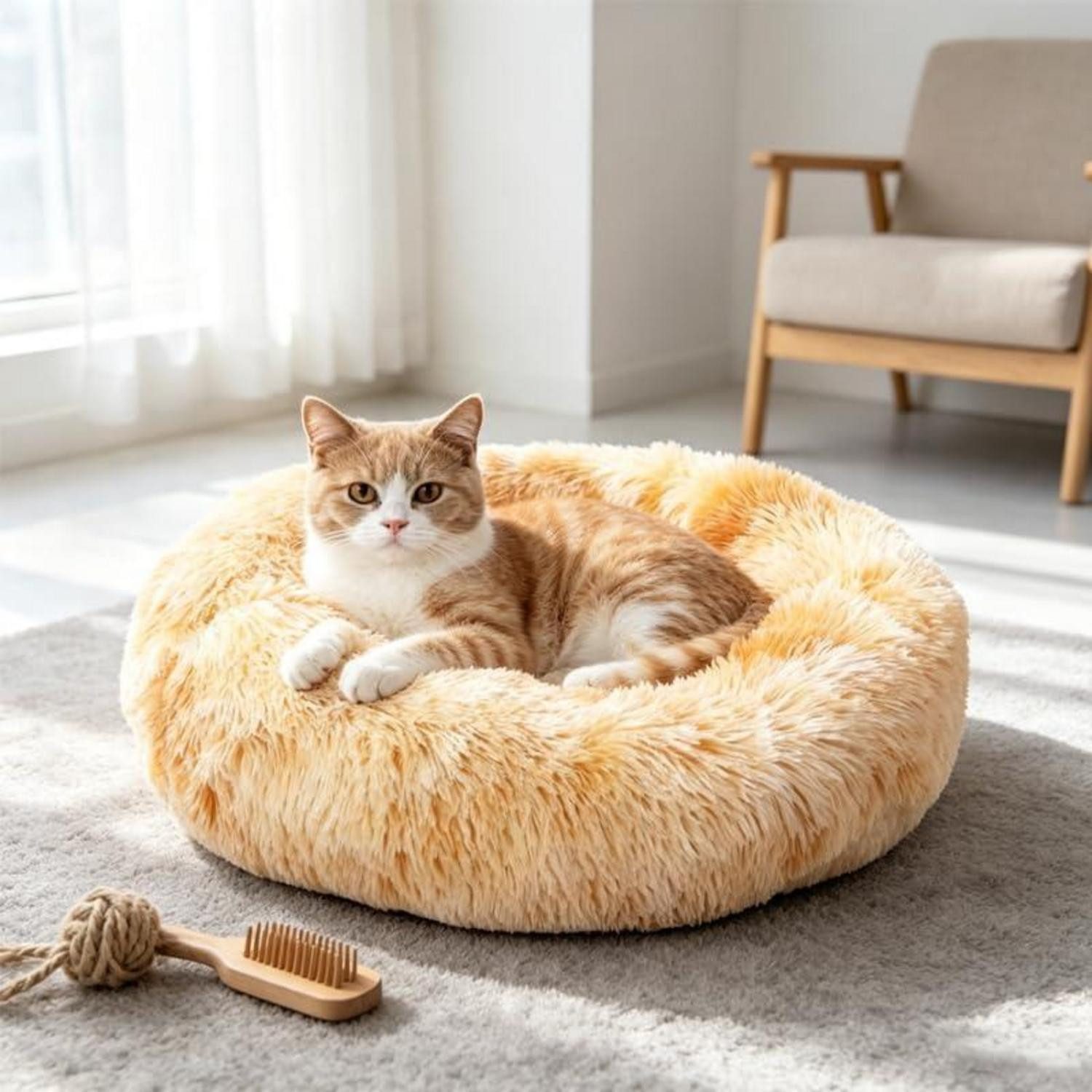 LuxusKollektion Hundebett Hundebett Katzenbett Marshmallow XS Bunt Orange