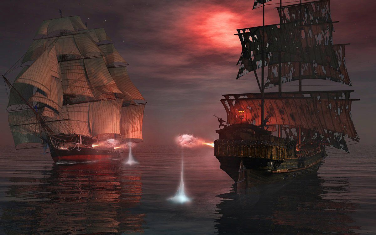 Piraten Seeschlacht Papermoon Fototapete