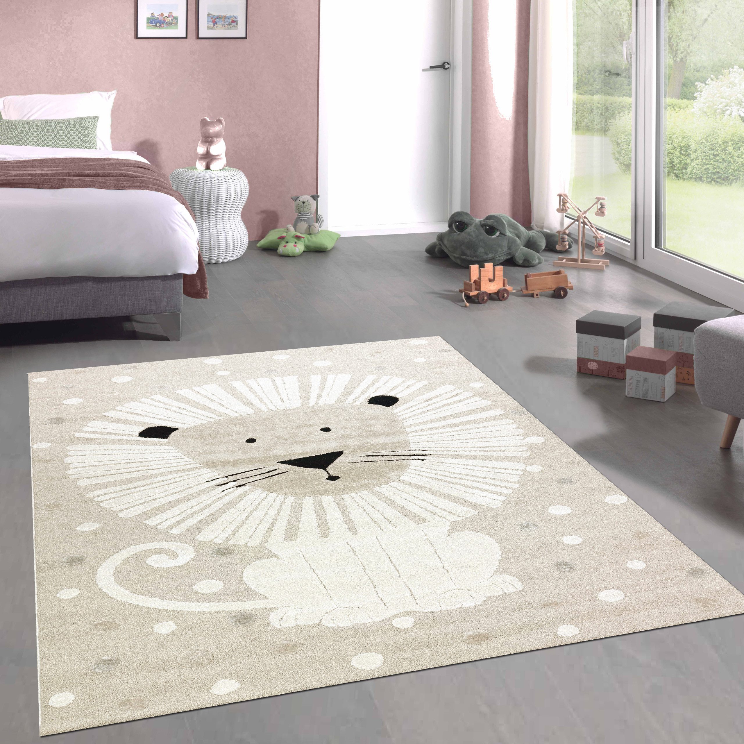 Carpetia Kinderteppich Kinderzimmer Löwe Spielzimmer Teppich günstig online kaufen