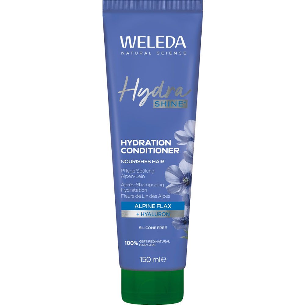 WELEDA Haarshampoo HydroShine Pflege Spülung Alpen-Lein, 150 ml