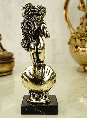 Kremers Schatzkiste Dekofigur Metall Figur Aphrodite nach Boticcelli 15 cm gold glänzend