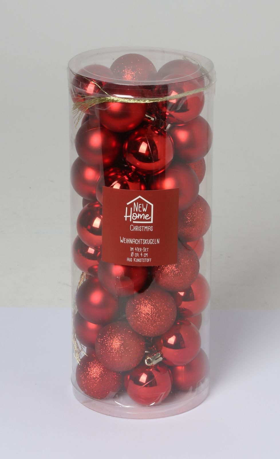 BURI Weihnachtsbaumkugel 41er-Set Weihnachtsbaumschmuck in Rot kleine Kugeln 4cm (41 St)