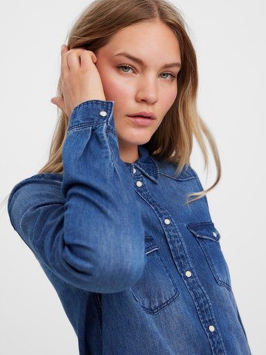Vero Moda Jeansbluse VMMARIA LS DENIM SLIM SHIRT MIX NEW