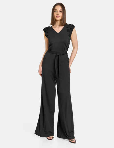 Taifun Maxikleid Eleganter Jumpsuit mit Chiffon-Blumen