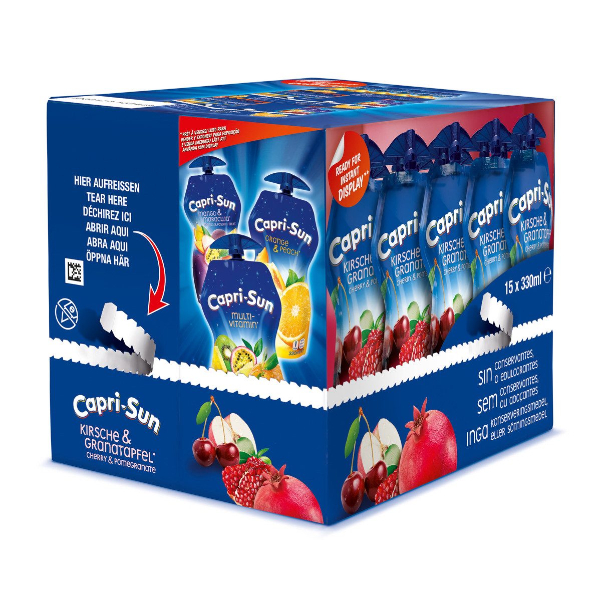 CAPRI-SUN Softgetränk, Capri Sun Kirsche und Granatapfel Mehrfruchtschorle 330ml 15er Pack