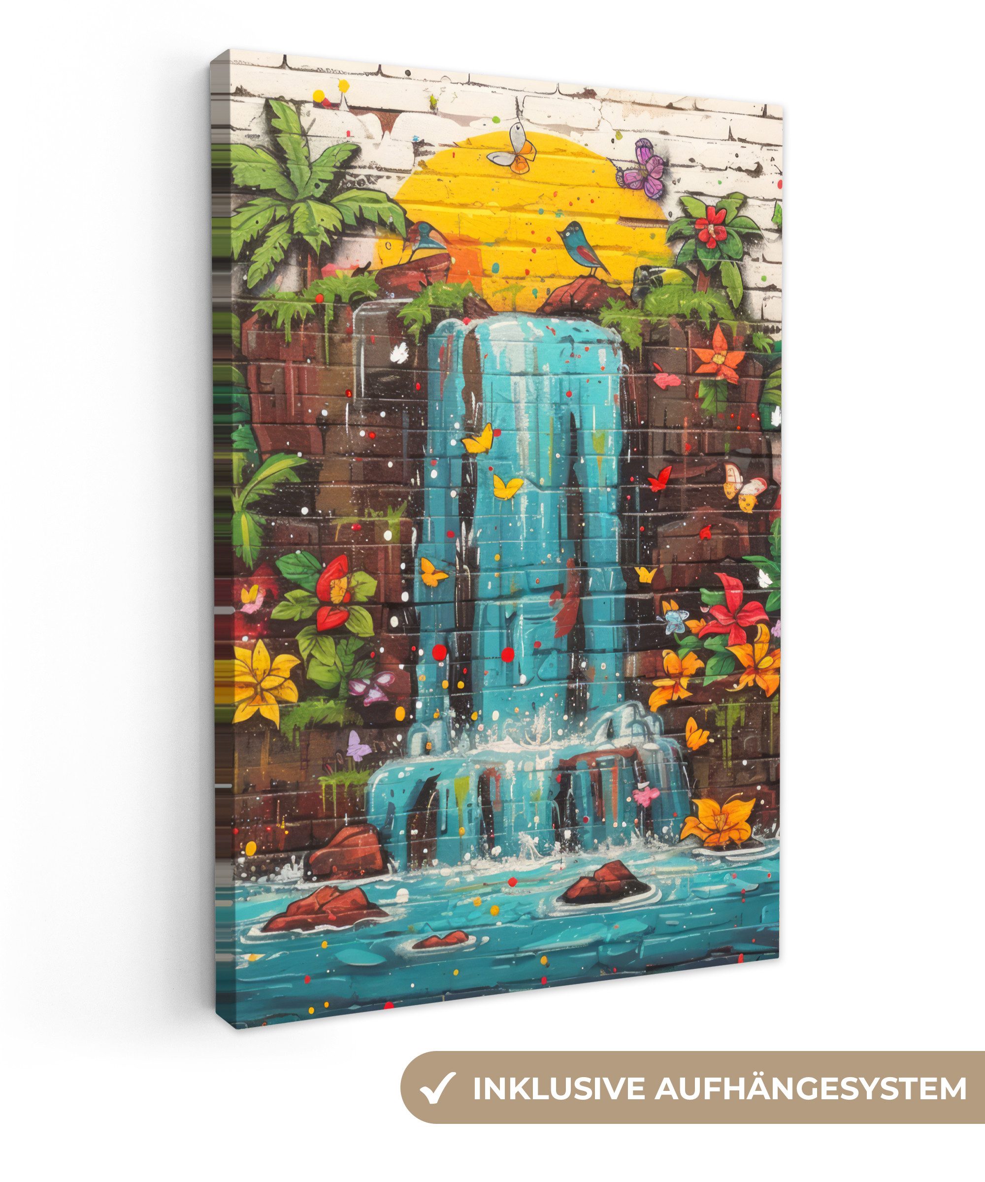 OneMillionCanvasses® Leinwandbild Graffiti - Wasserfall - günstig online kaufen