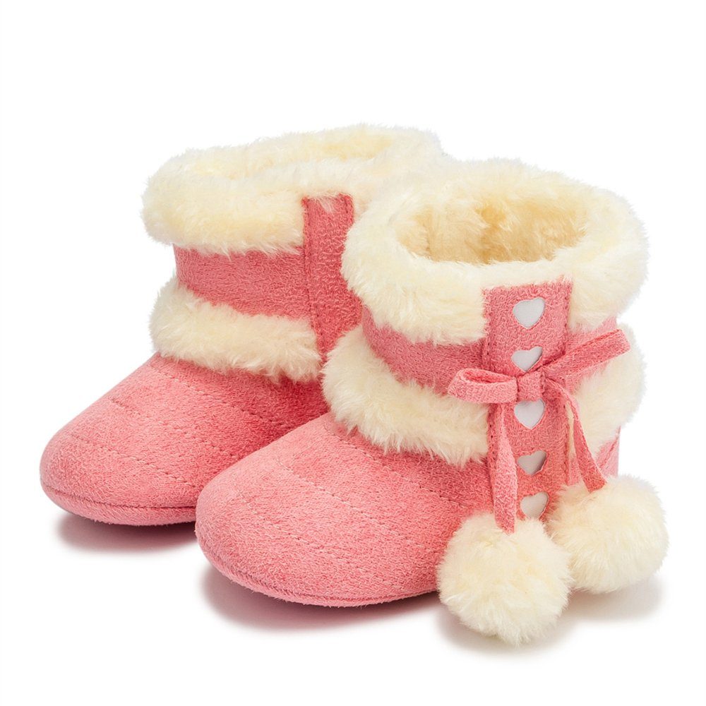 Rouemi Babyschuhe, rutschfeste, weiche und niedliche Schuhe für Kleinkinder Babystiefel Rosa