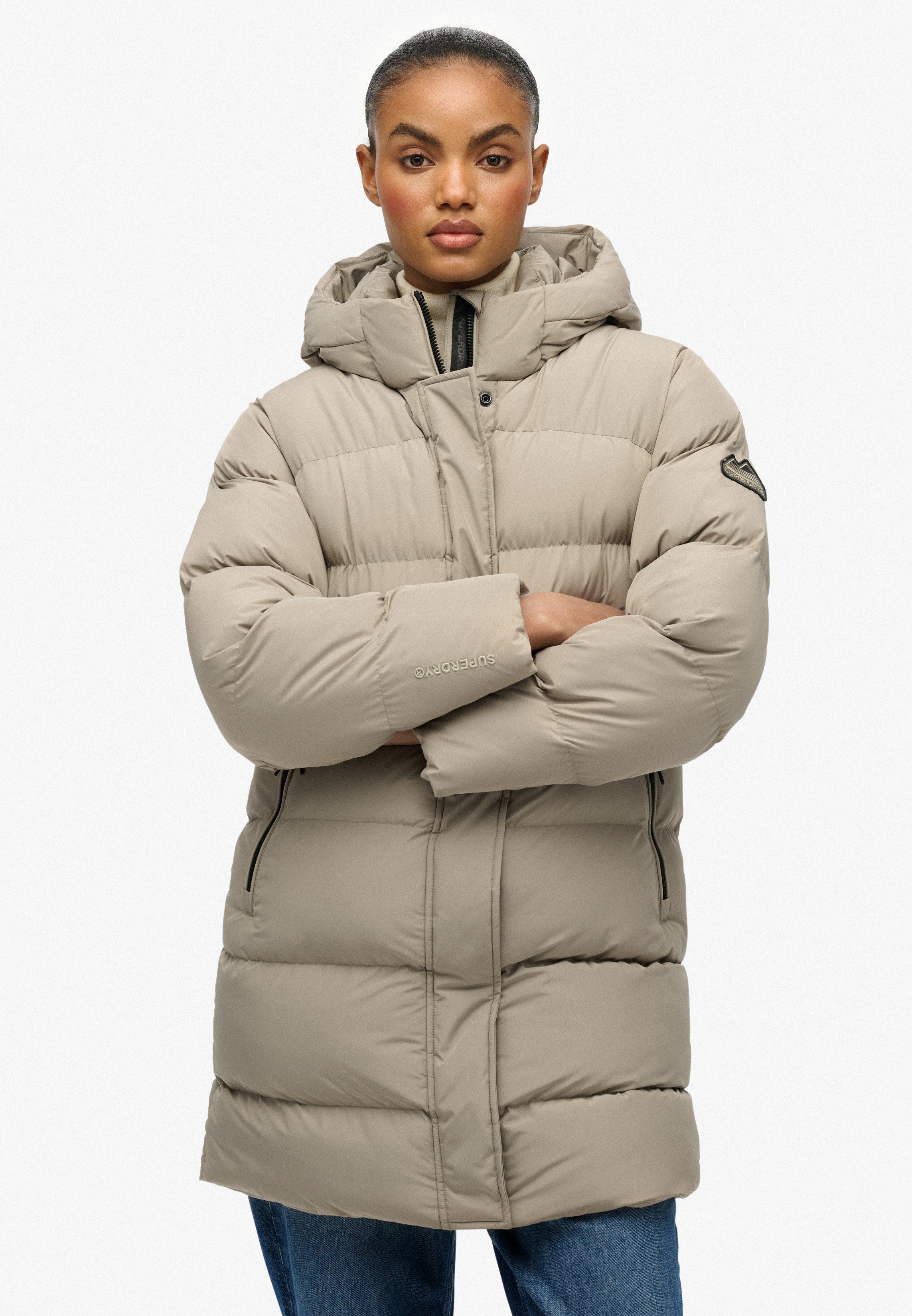 Superdry Steppjacke HOODED SPORTS PUFFER MID JKT