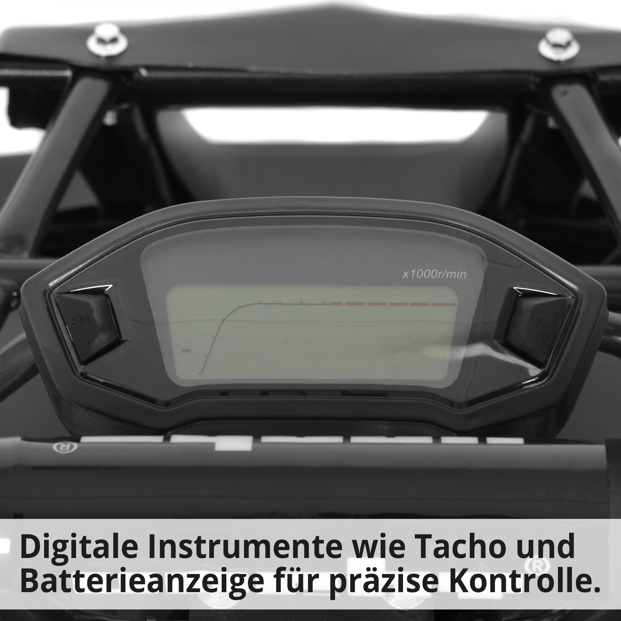 Hecht E-Quad with road approval 59399, 2200 W, 45 km/h, 72V/52Ah battery, tow bar, 74kg towing capacity