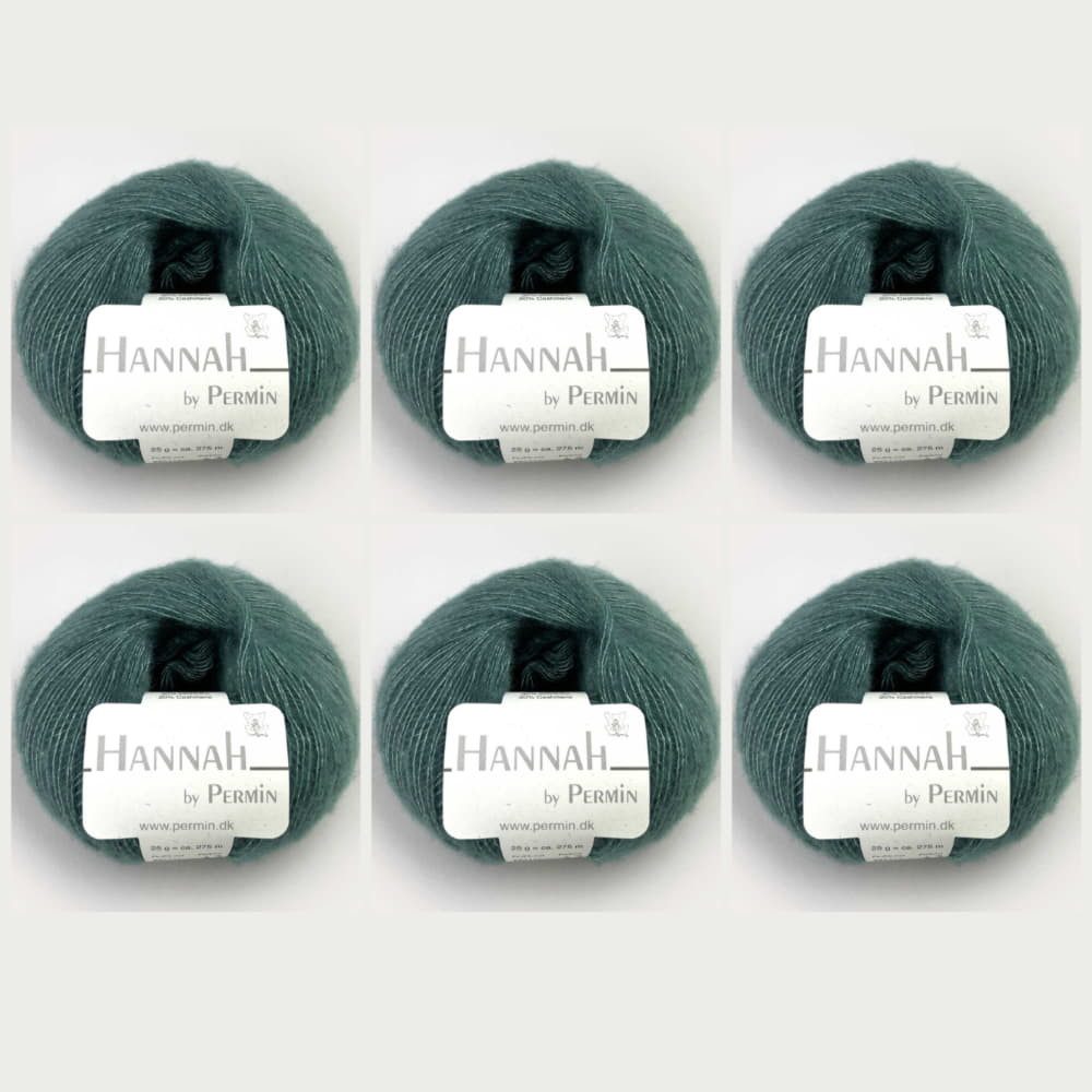 Permin 6x Hannah by Permin – Luxusgarn aus Merinowolle, Seide & Kaschmir Häkelwolle, (embroidery kit by Marussia, 1-St., Hochwertiges Garn zum Stricken und Häkeln), Hochwertiges Garn zum Stricken und Häkeln