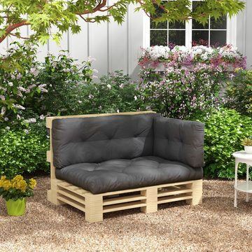 Outsunny Sitzkissen Palettenkissen 3er-Set Bankauflage mit UV-Schutz, für Garten, Balkon Dunkelgrau