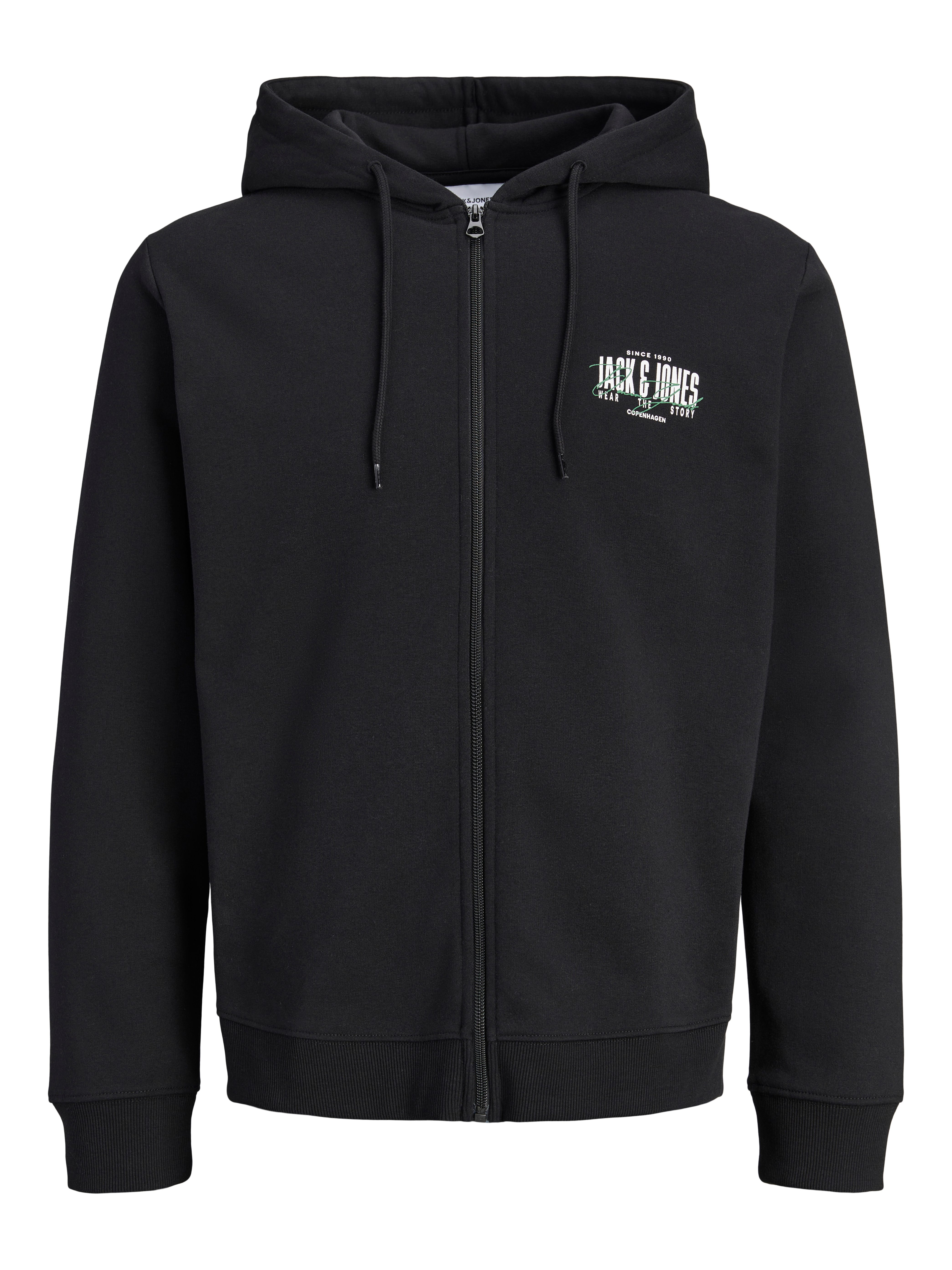 Jack & Jones Kapuzensweatjacke JJAERO SWEAT ZIP HOOD Materialmix, regular fit