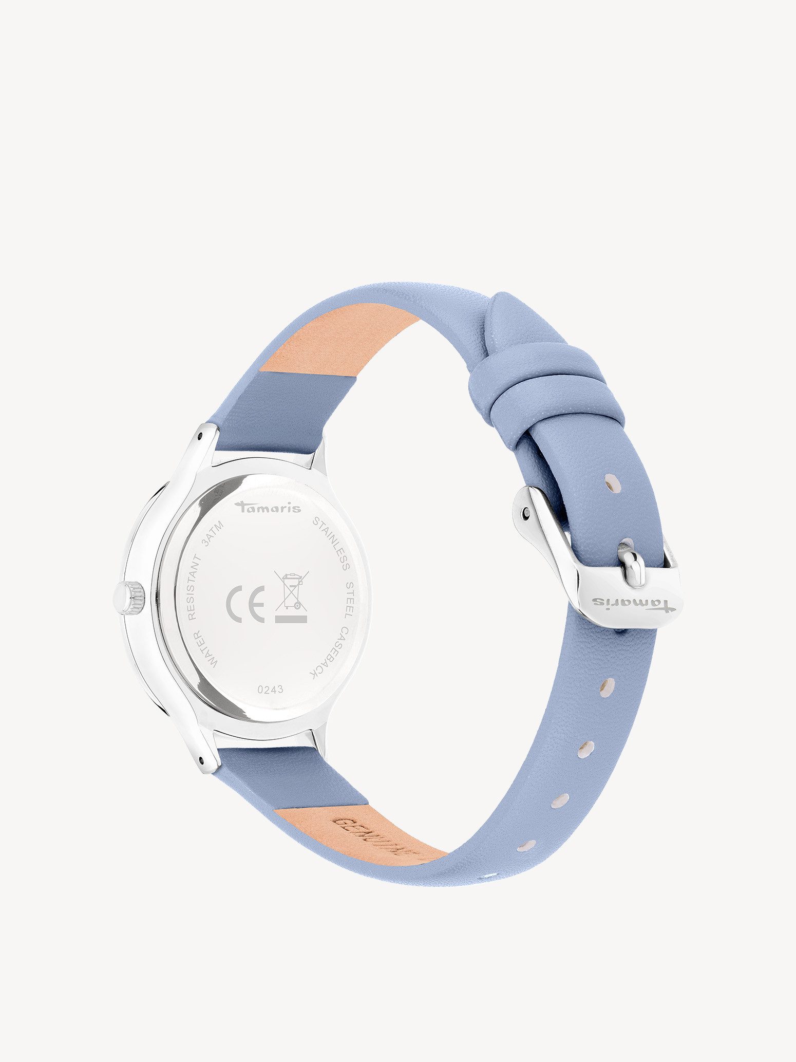 Tamaris Quarzuhr Leather Flower TT-0243-LQ, Armbanduhr, Damenuhr, Lederarmband, analog, Glassteine