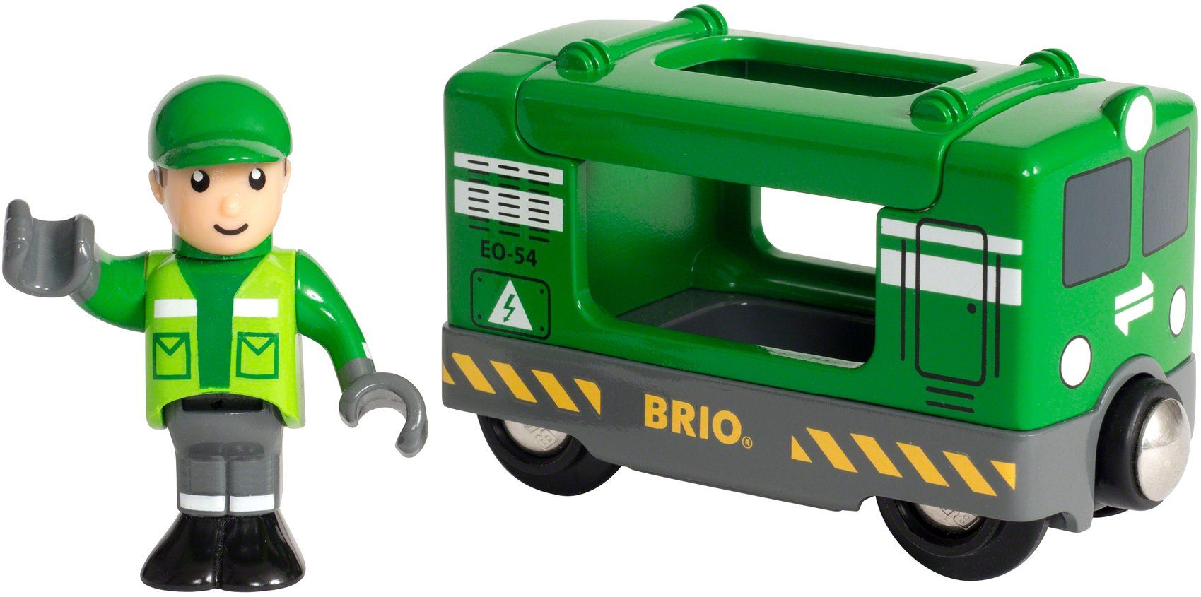 Image of BRIO® Spielzeug-Eisenbahn »BRIO® WORLD Frachtlok mit Fahrer«, FSC®-Holz aus gewissenhaft bewirtschafteten Wäldern