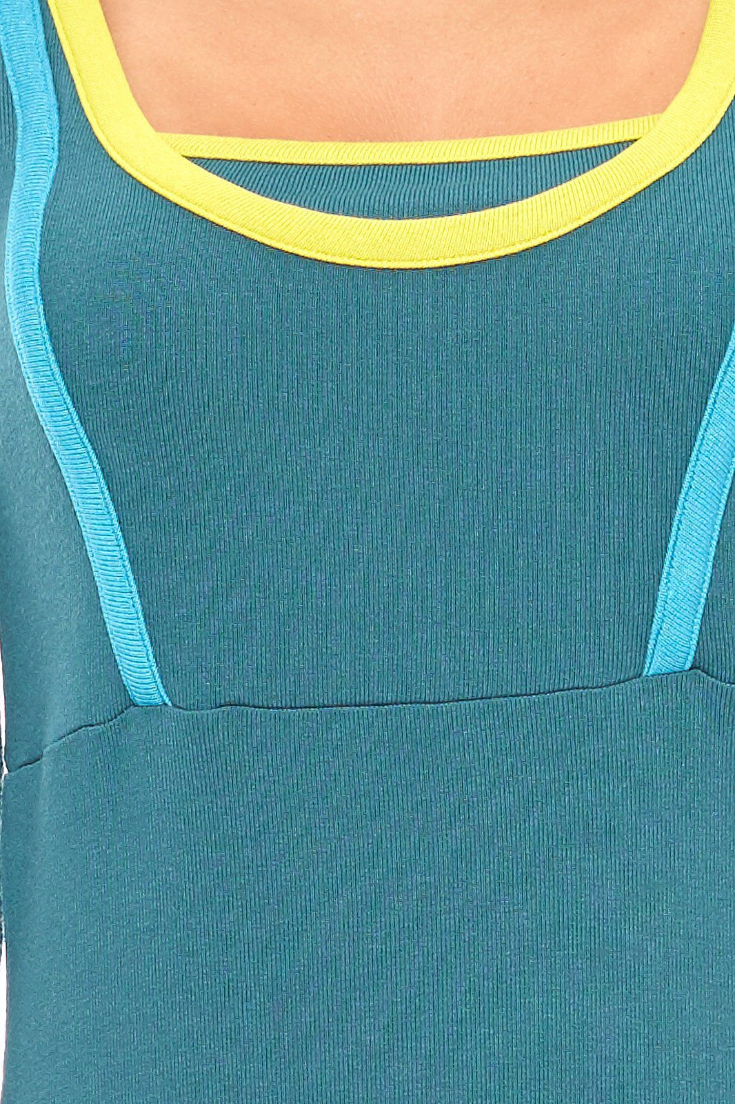lange vacuum Mini Kleid sportliches Jerseykleid Jerseykleid VACUUM Grün Ärmel