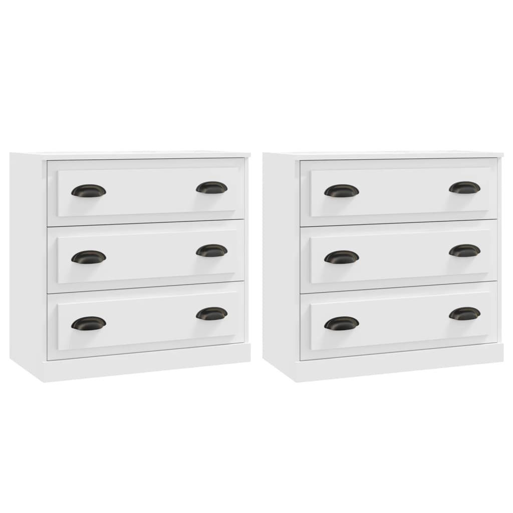 vidaXL Sideboard Sideboards 2 Stk. Weiß Holzwerkstoff (2 St)