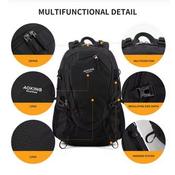 SHG Freizeitrucksack ⌂ Tourenrucksack Alpinrucksack Wanderrucksack Bergsteigerrucksack (Farbe: Schwarz, Rucksack Sportrucksack Reiserucksack Kletterrucksack, Trekkingrucksack Hochtourenrucksack Freizeitrucksack), Rucksack Freizeit Reise Sport Arbeit Schule Uni