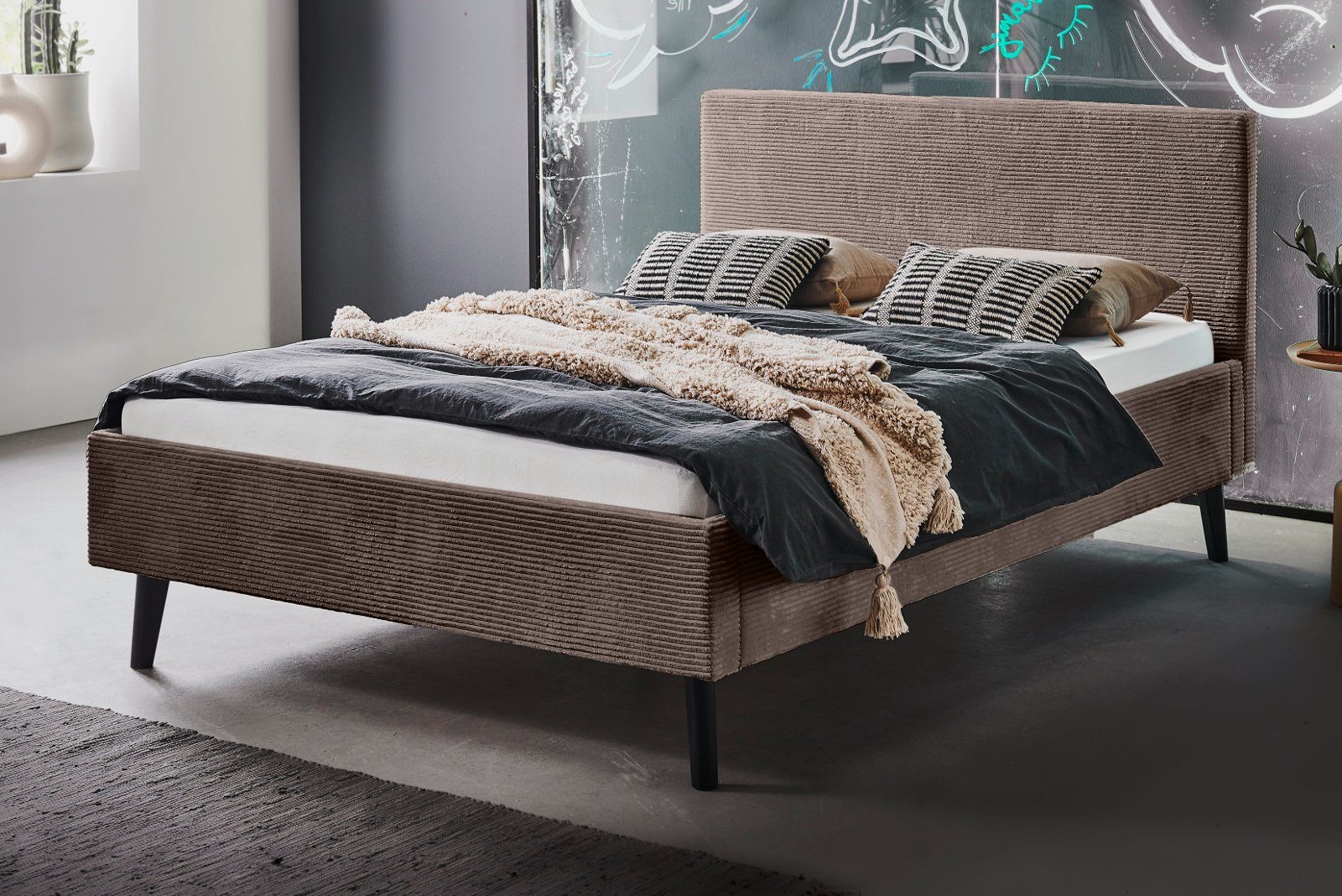 meise.möbel Polsterbett Isola (mit Cordbezug, Einzelbett oder Doppelbett, 140 oder 180 x 200 cm), in 2 Farben