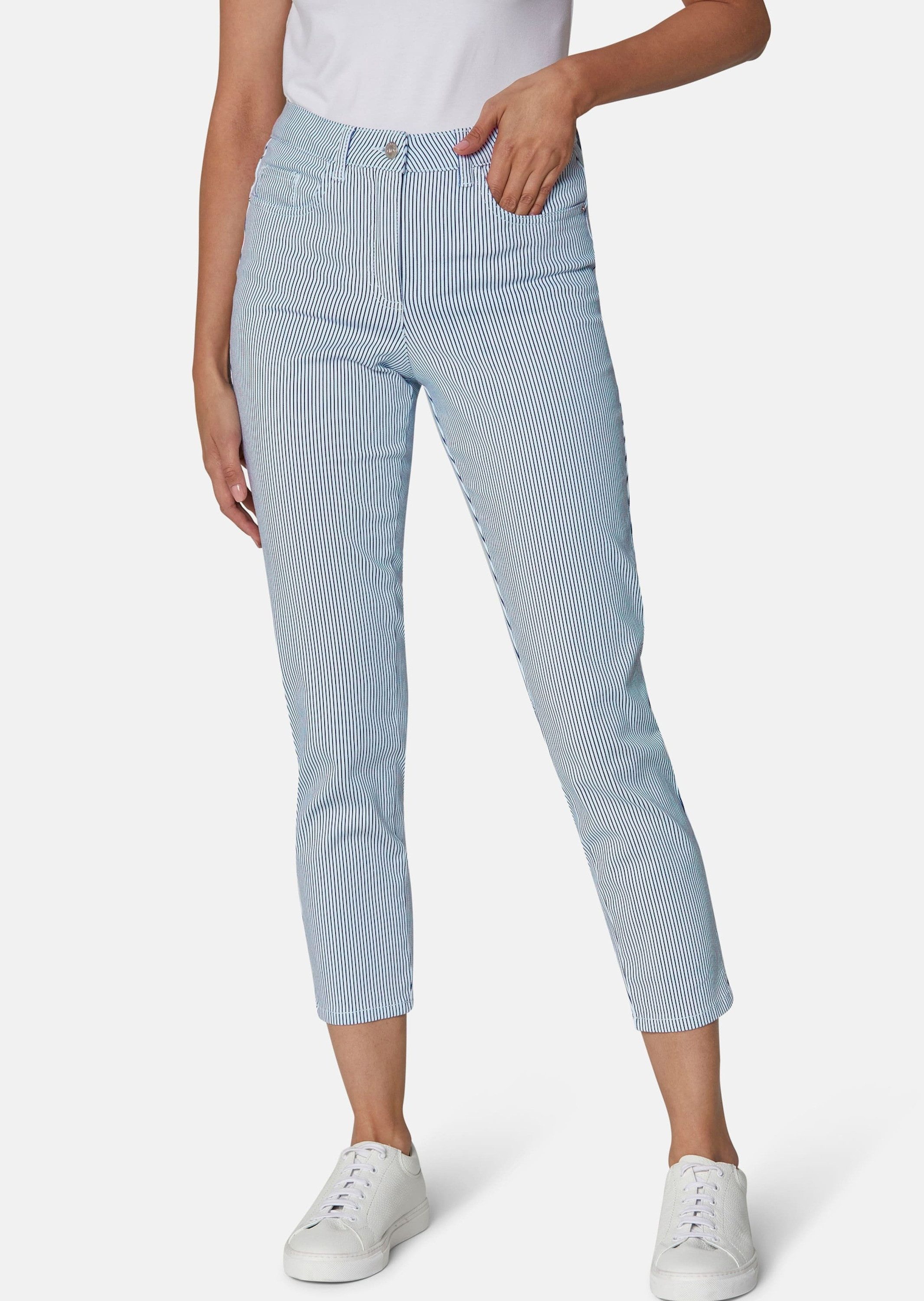 Gerade Jeans Fein gestreifte Jeans