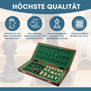 Albatros International Spiel, Albatros Schachspiel Holz ROYAL, Handgefertigt und Kompakt 36 x 36cm