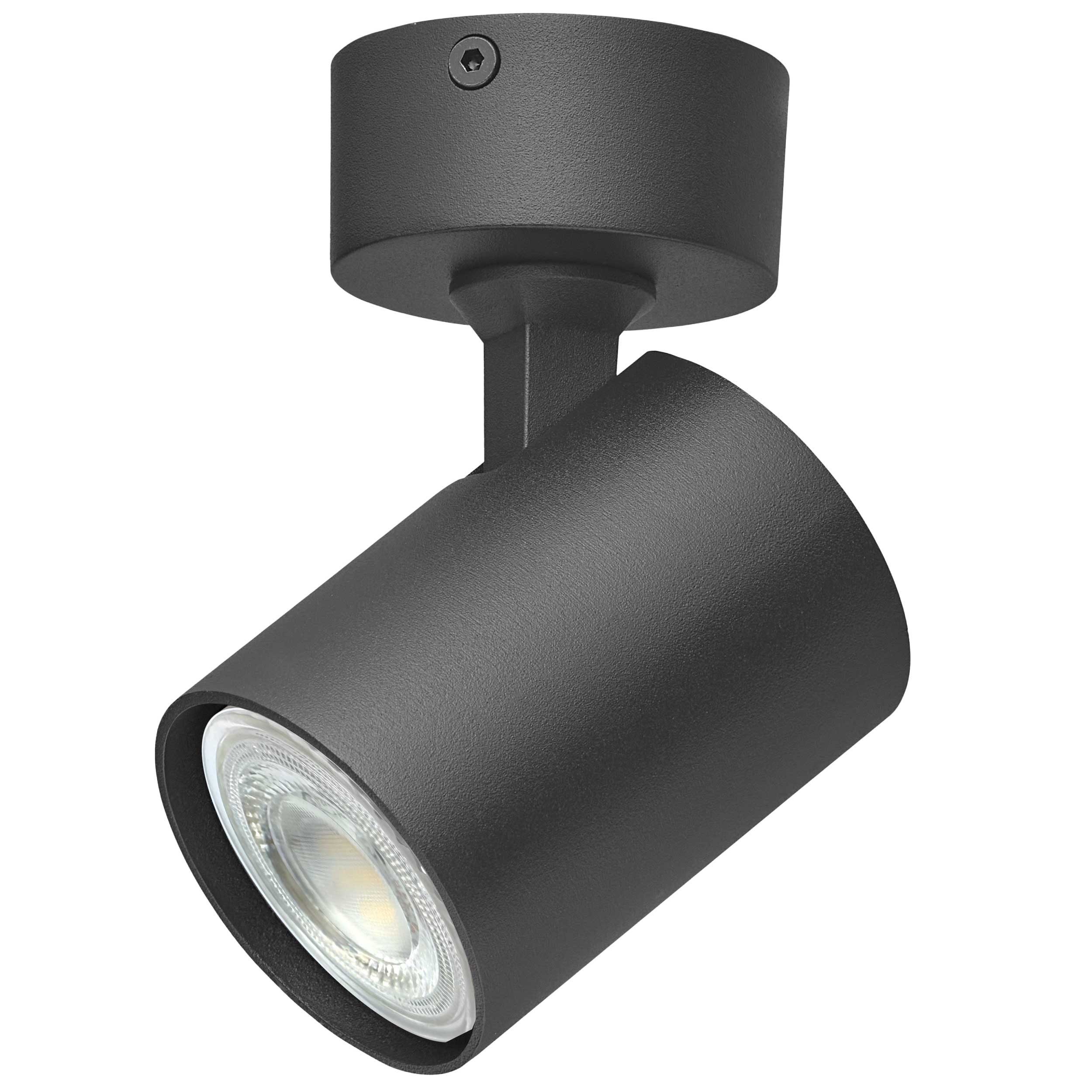 Oktaplex lighting LED Deckenstrahler 1-flammig Bora GU10 Deckenleuchte, Leuchtkopf dreh- und schwenkbar, inklusive Leuchtmittel, warmweiß, 2700K 450lm 2,5W Deckenleuchte weiß 230V