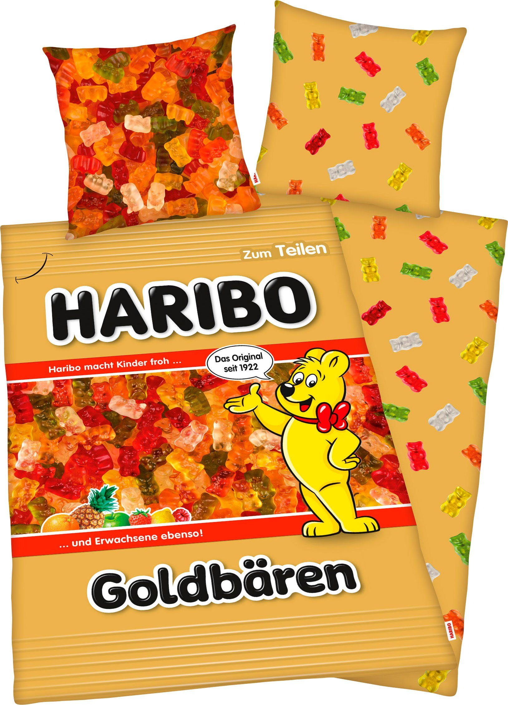 Wendebettwäsche Haribo Goldbären, HARIBO, Renforcé, mit tollem Motiv