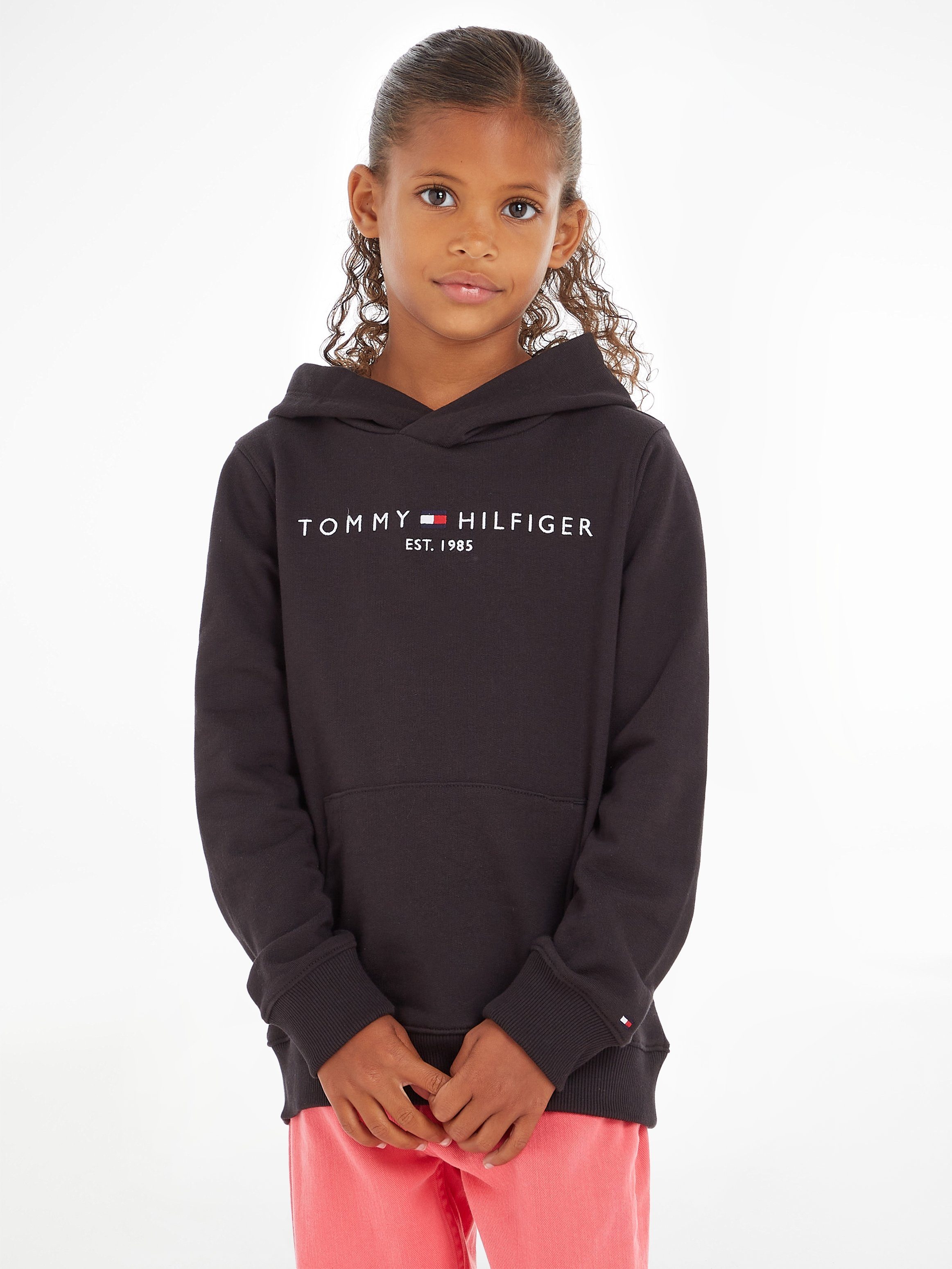 Mit HOODIE Tasche Kapuzensweatshirt MiniMe,für Kinder Kids Junior Mädchen, Jungen und und Tommy Hilfiger ESSENTIAL gefütterter Kapuze