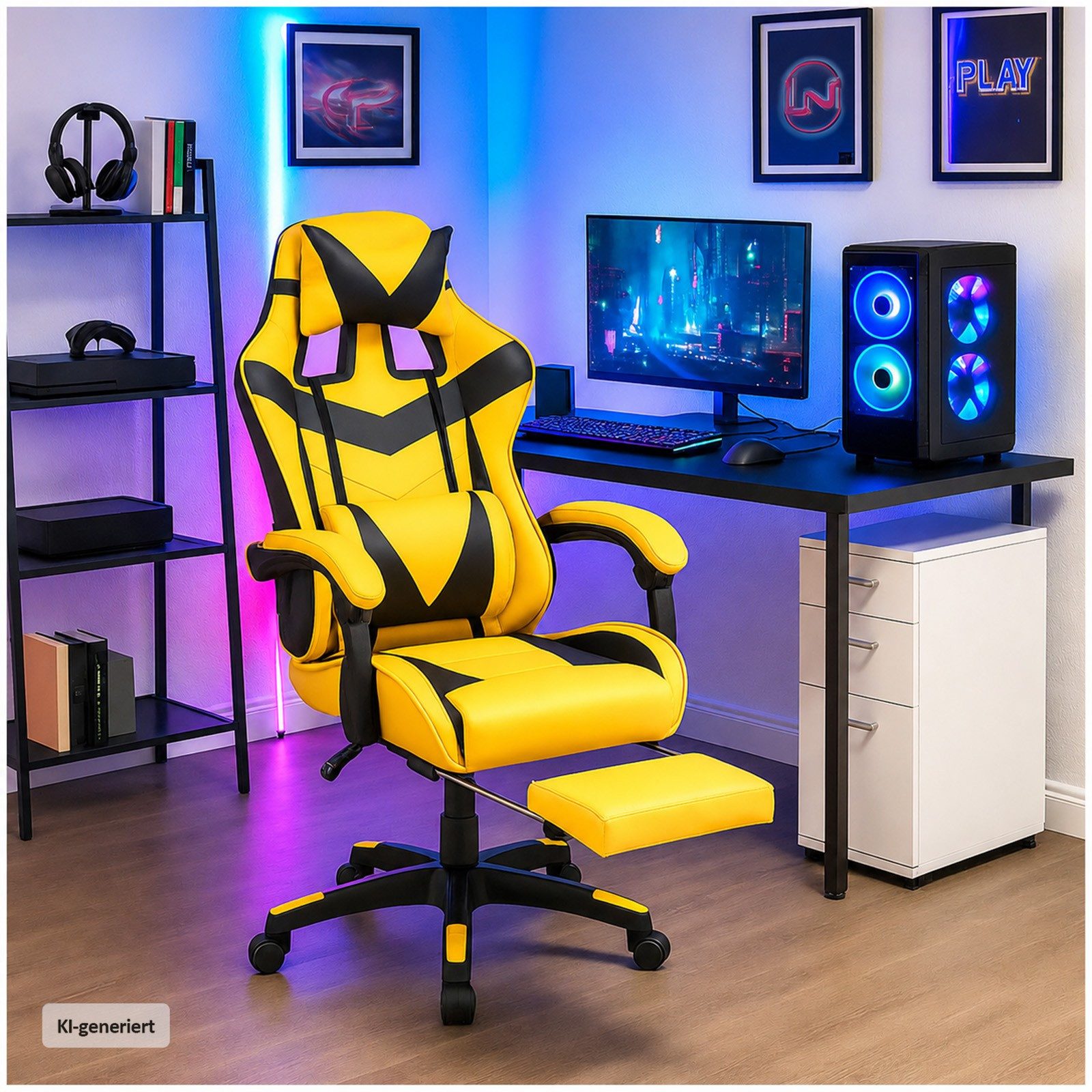 HTI-Living Drehstuhl Ergonomischer Gaming Stuhl mit Fußstütze (Stück, 1 St), Bürostuhl Drehstuhl Schreibtischstuhl