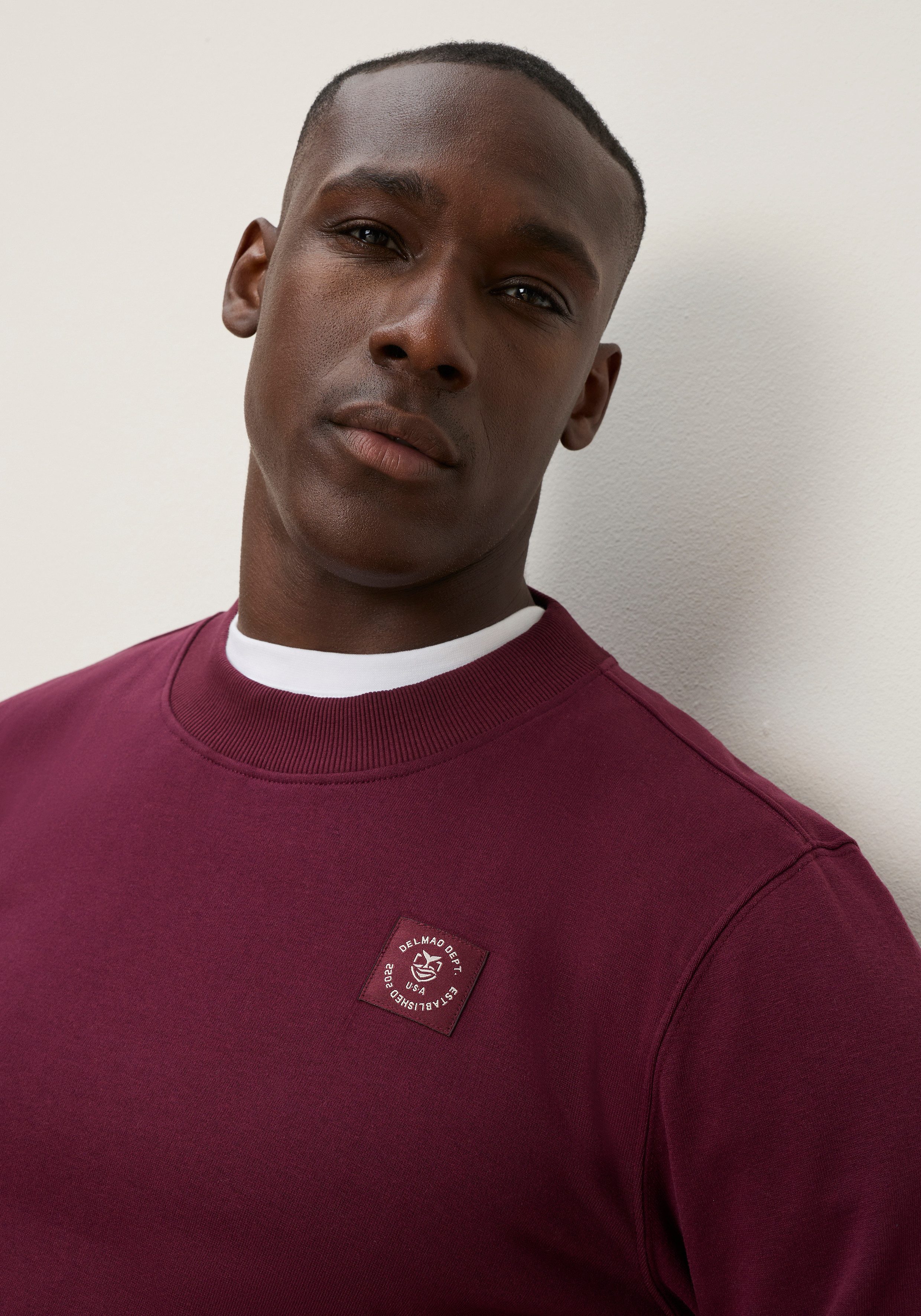 DELMAO Sweatshirt mit Rundhalsausschnitt, Langarm, aus Baumwolle und Polyester