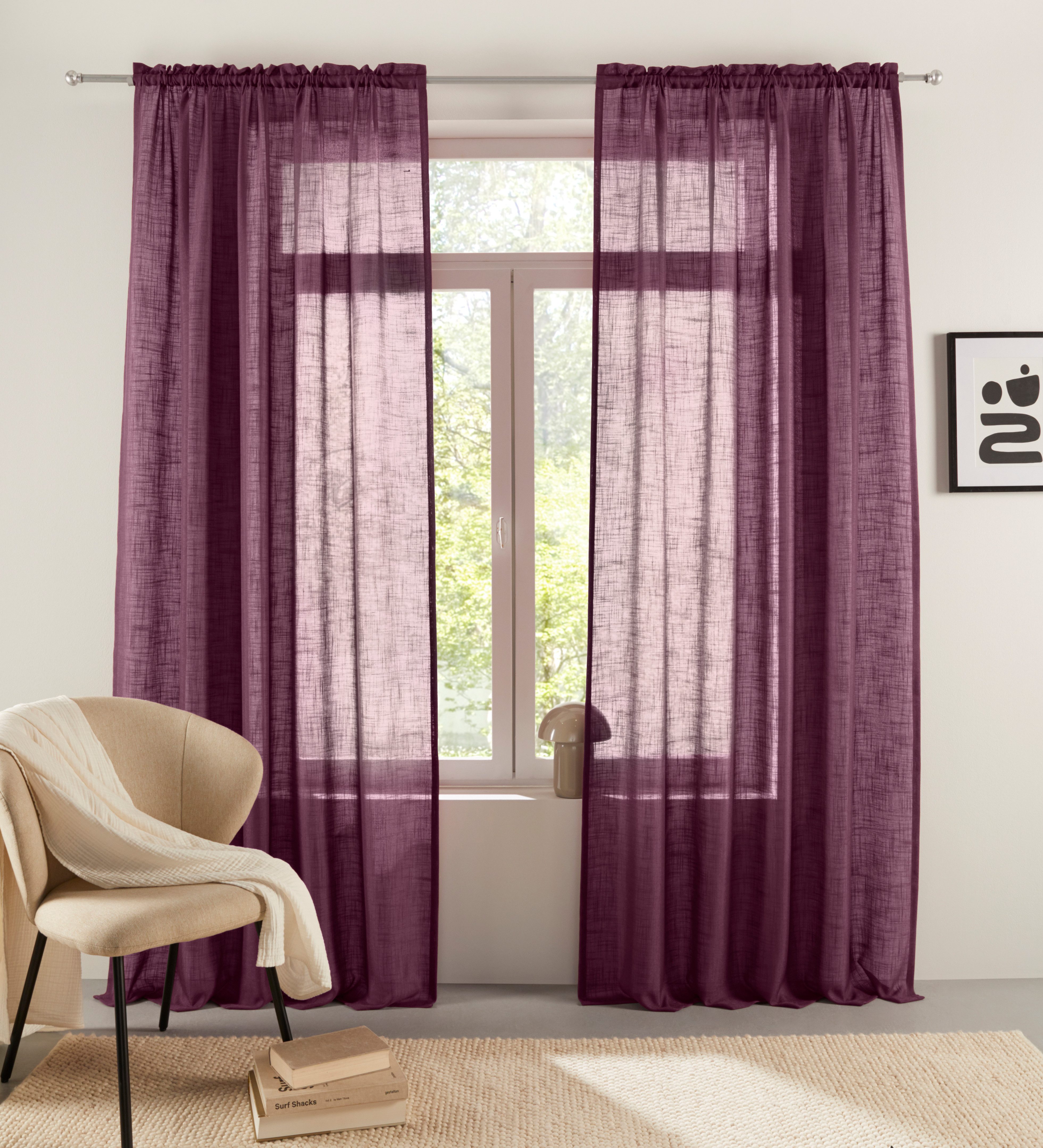 LeGer Home by Lena Gercke Gardine Marusha (1 St), Stangendurchzug, halbtran günstig online kaufen