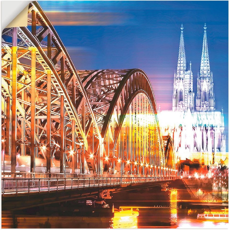 Artland Wandbild Köln Skyline Abstrakte Collage 10, Brücken (1 St), als  Leinwandbild, Wandaufkleber oder Poster in versch. Größen