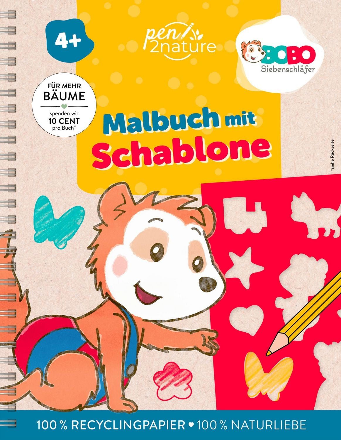 Bobo Siebenschläfer Malbuch mit Schablone. Zeichnen und Malen für Kind / Pen2nature, Über 60 Malvorlagen mit der Schablone ergänzen. Fördert Kreativität, Konzentration und Feinmotorik.