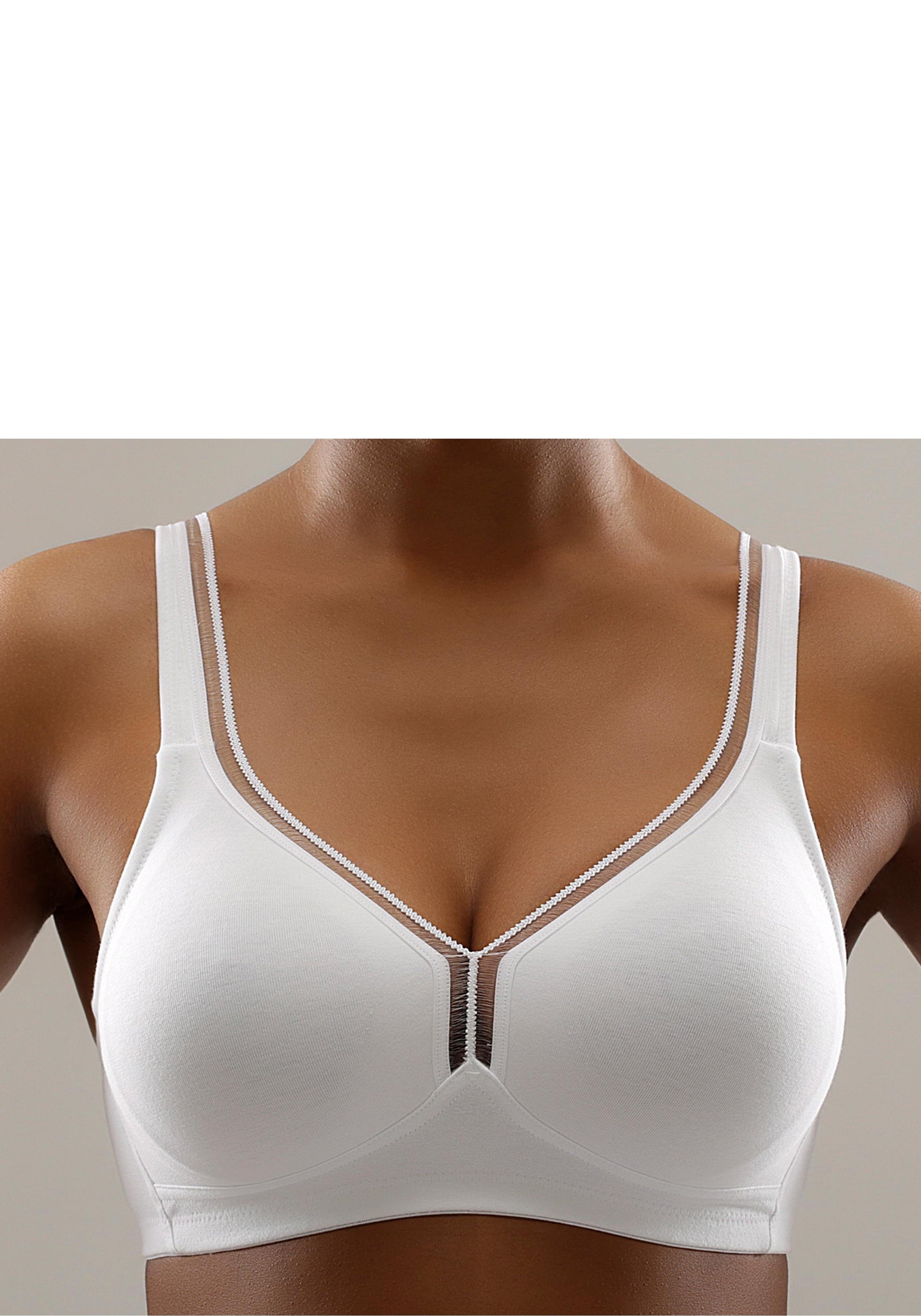petite fleur by Lascana T-Shirt-BH, BH ohne Bügel, Entlastungs-BH, Baumwoll-BH (Packung, 2 Stück) mit breiten Trägern, große Größen, bequemer BH – Bild 4 von 5