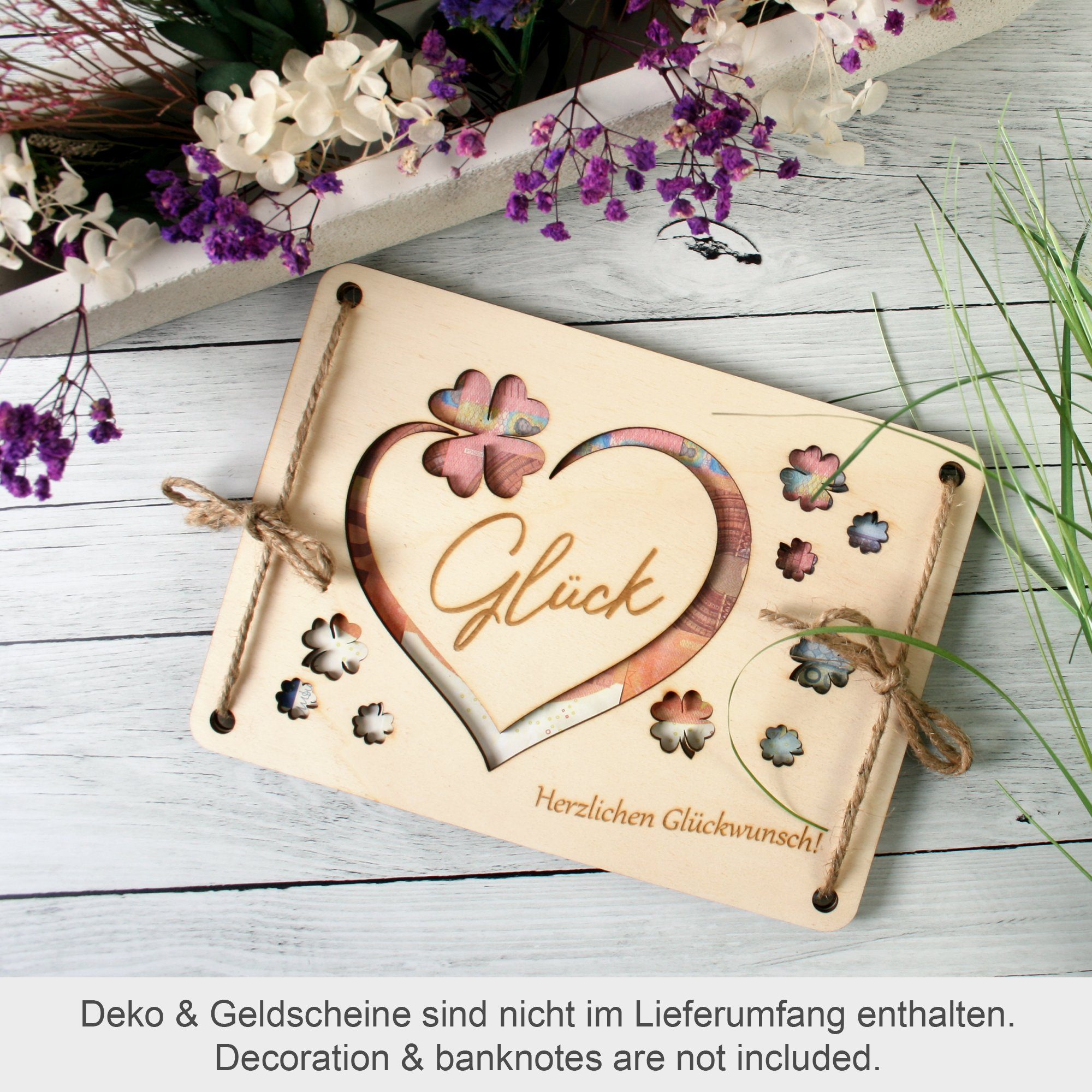 aus Feder Holzkarte originelle DIY - Geldgeschenk-Deko Holz 3D Kreative aus Glückwunschkarte Glückwunsch-Karte Holz,