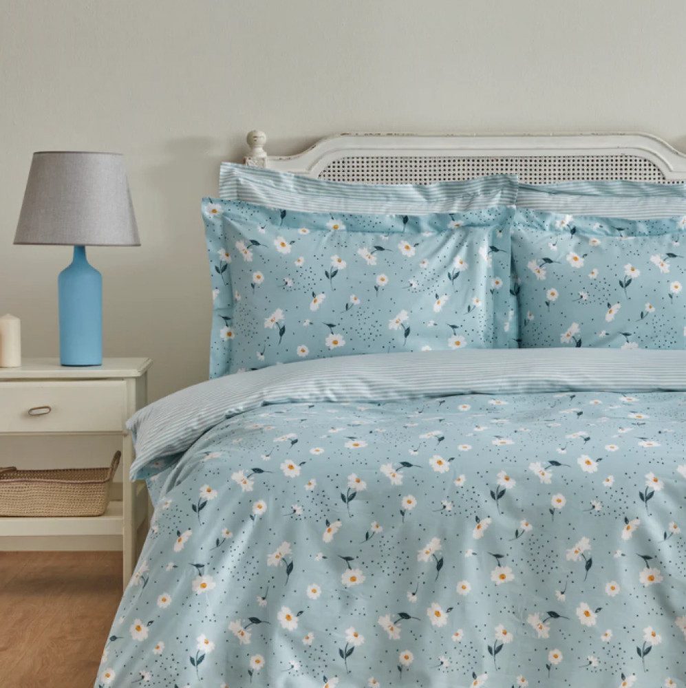 Karaca Bettwäsche Daisy Renforcé 100% Baumwolle 200x220 Bettwäsche 4-tlg. - Mint