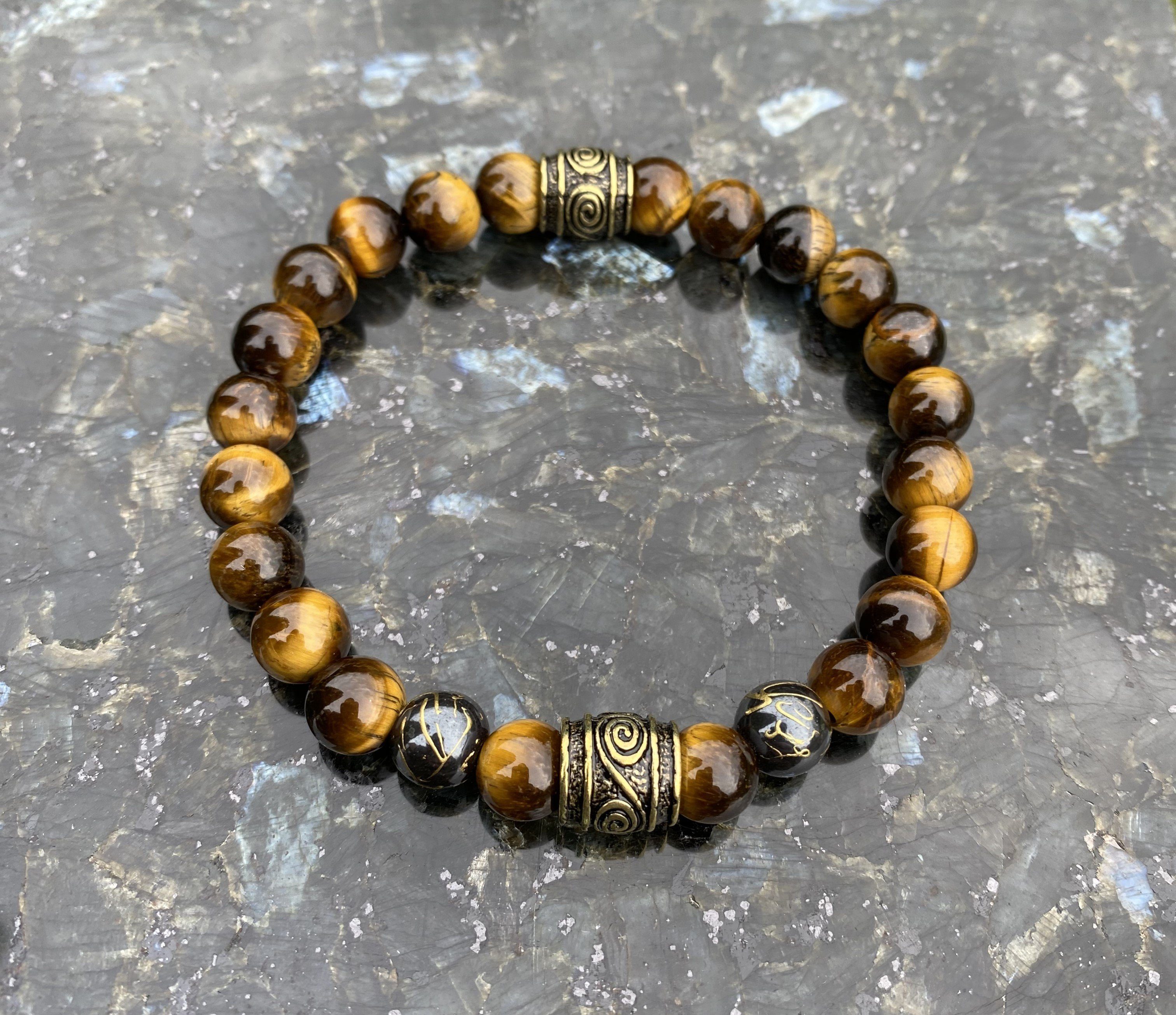 NAHLE Armband Naturstein Perlenarmband 8mm Tigerauge Partnerarmband (1-tlg. günstig online kaufen