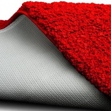 Hochflor-Teppich Shaggy-Teppich Prestige Rot, Erhältlich in 5 Farben, Teppich, Floordirekt, rechteckig, Höhe: 30 mm, Extra flauschig