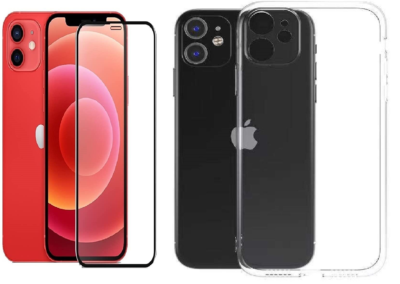 OLi Handyhülle Klar Silikonhülle für iPhone 11 mit 10D Schutzglas Komplet deckend 6,10 Zoll, Transparente Case mit Kamera Schutz Schutzglas von Rand bis zum Rand