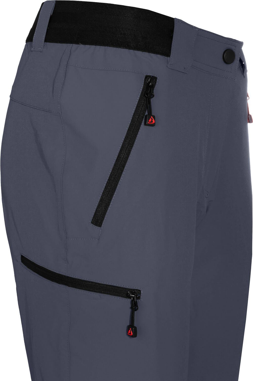 COMFORT grau/blau Kurzgrößen, Damen strapazierfähig, Bergson Zipp-Off Zip-off-Hose Wanderhose, leicht, VIDAA