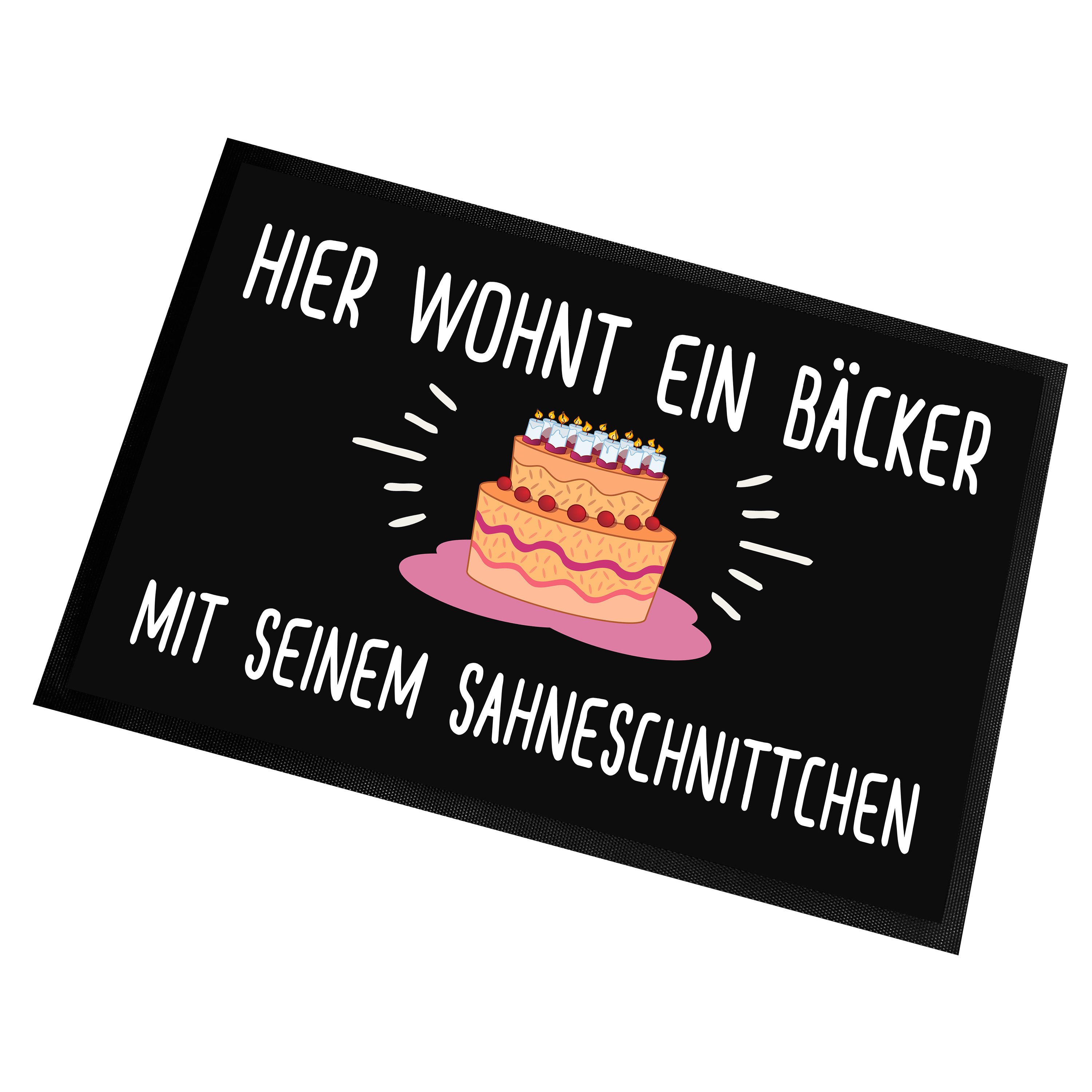 Herzbotschaft Fußmatte Türmatte Schmutzfangmatte mit Spruch HIER WOHNT