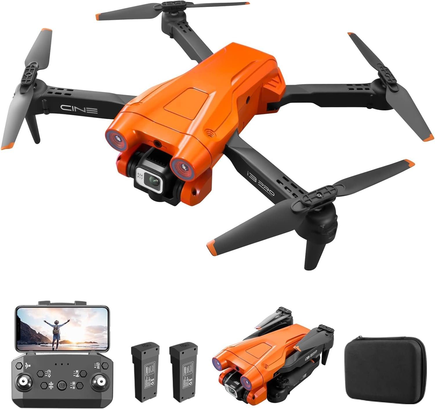 RC 4K Kamera 2 Batterien Quadrocopter Gestensteuerung (1080P, Anfänger) MINGPINHUIUS HD Dual Drohne