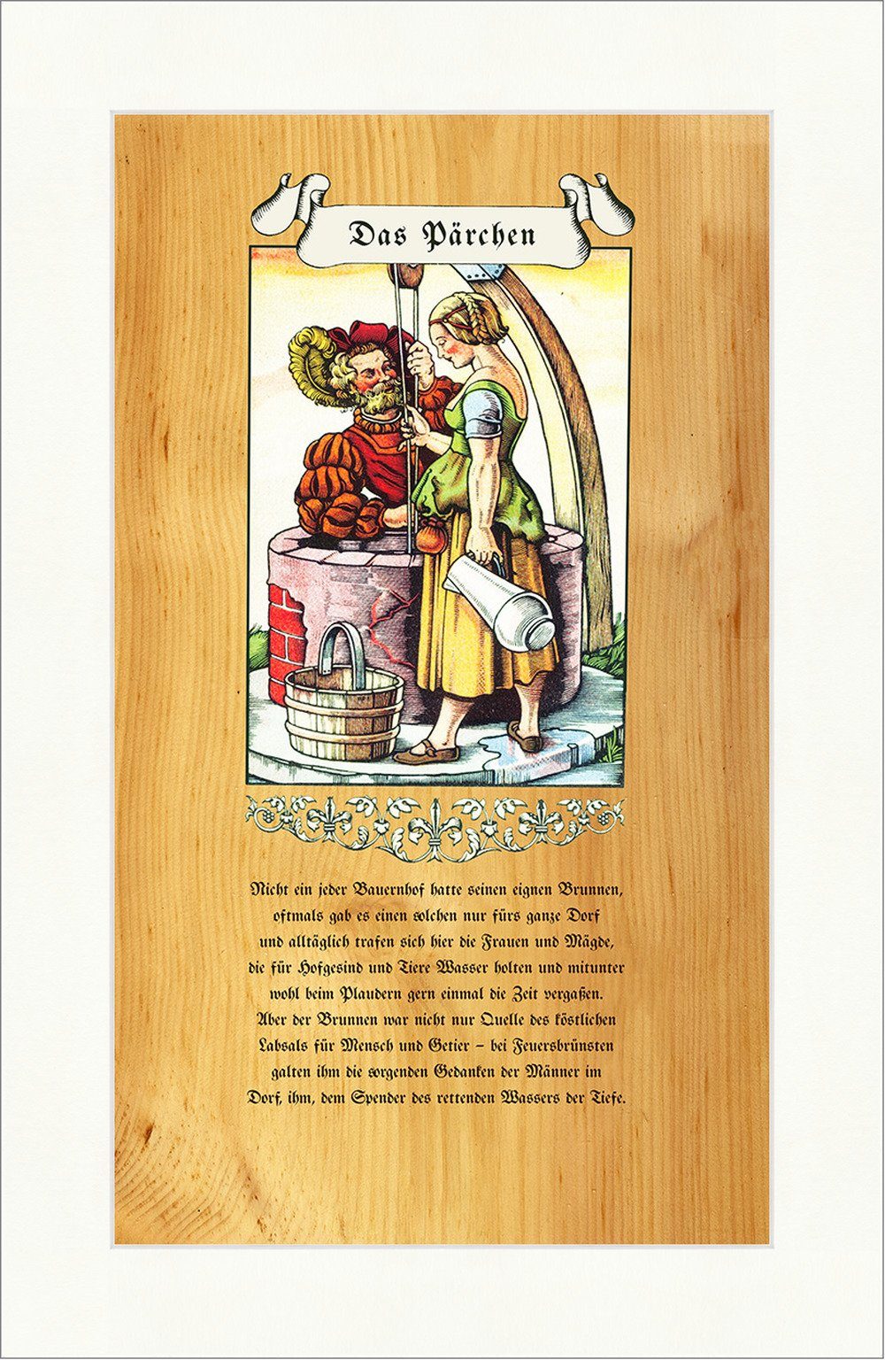 Kunstdruck Das Pärchen Liebe Brunnen Wasser Tiefe Stand 326, (1 St)
